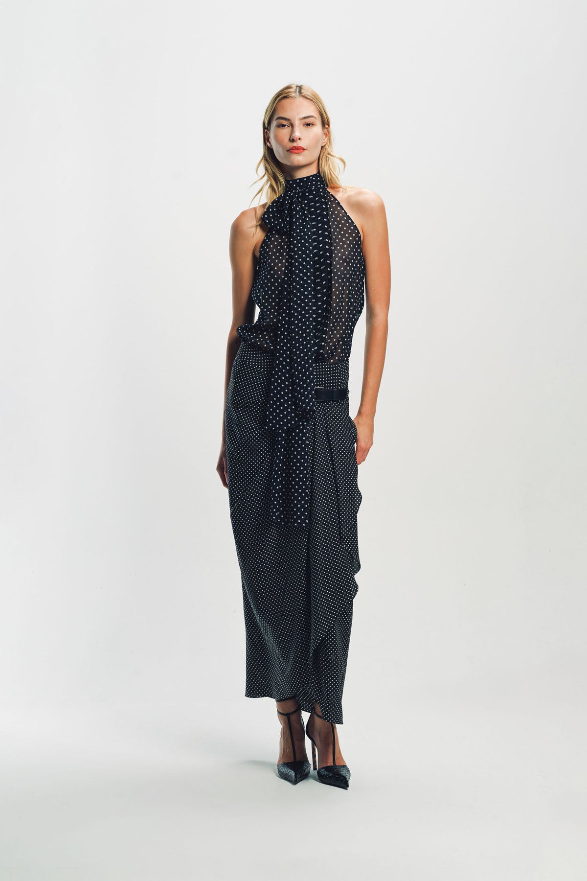 TOM FORD | POLKA DOT SILK SABLE WRAP SKIRT