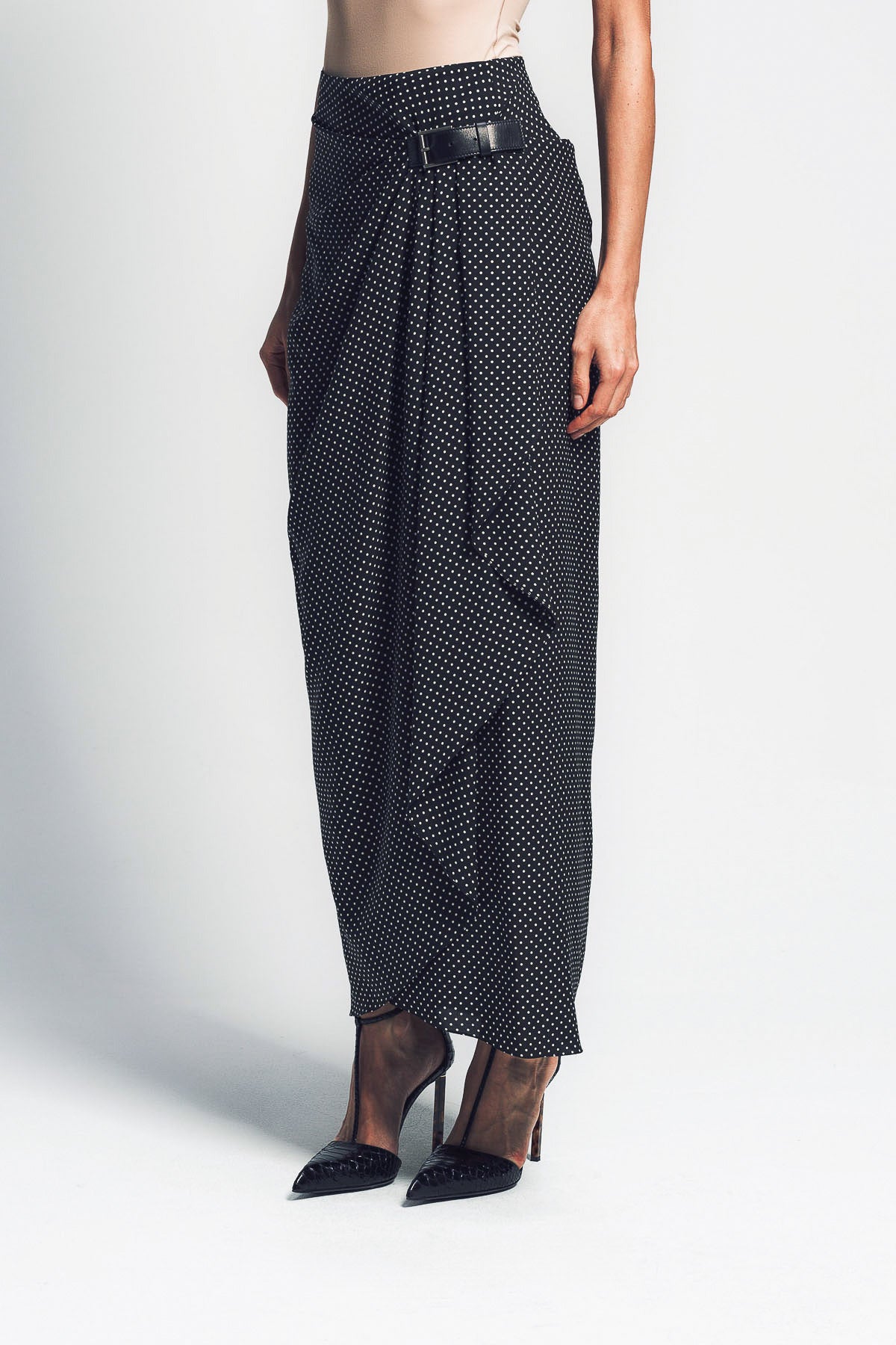 TOM FORD | POLKA DOT SILK SABLE WRAP SKIRT