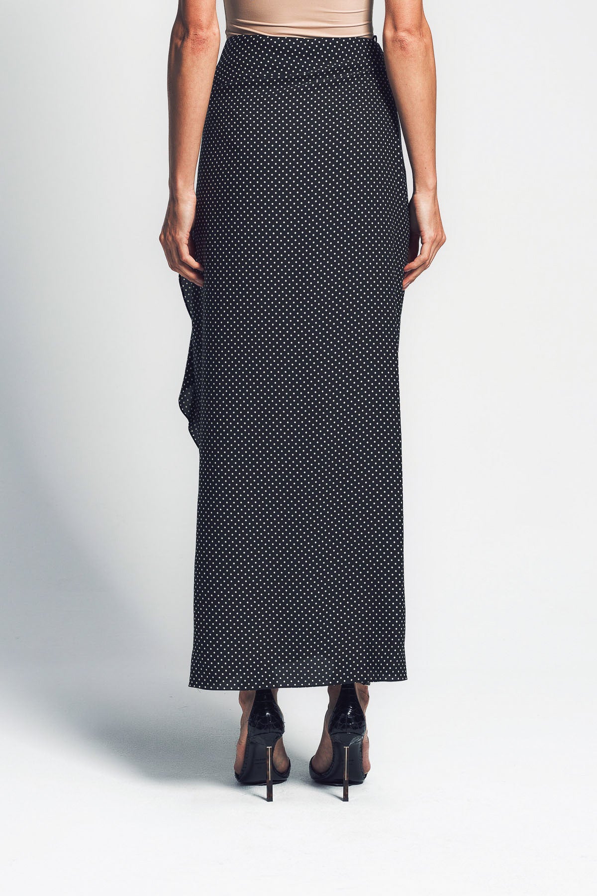 TOM FORD | POLKA DOT SILK SABLE WRAP SKIRT