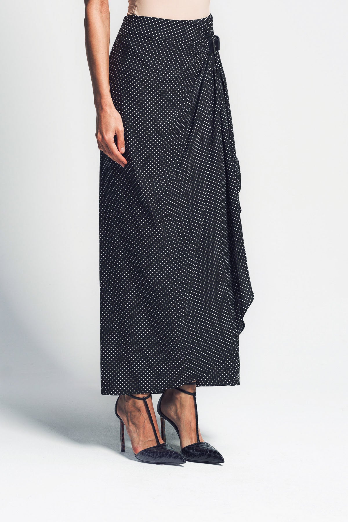 TOM FORD | POLKA DOT SILK SABLE WRAP SKIRT