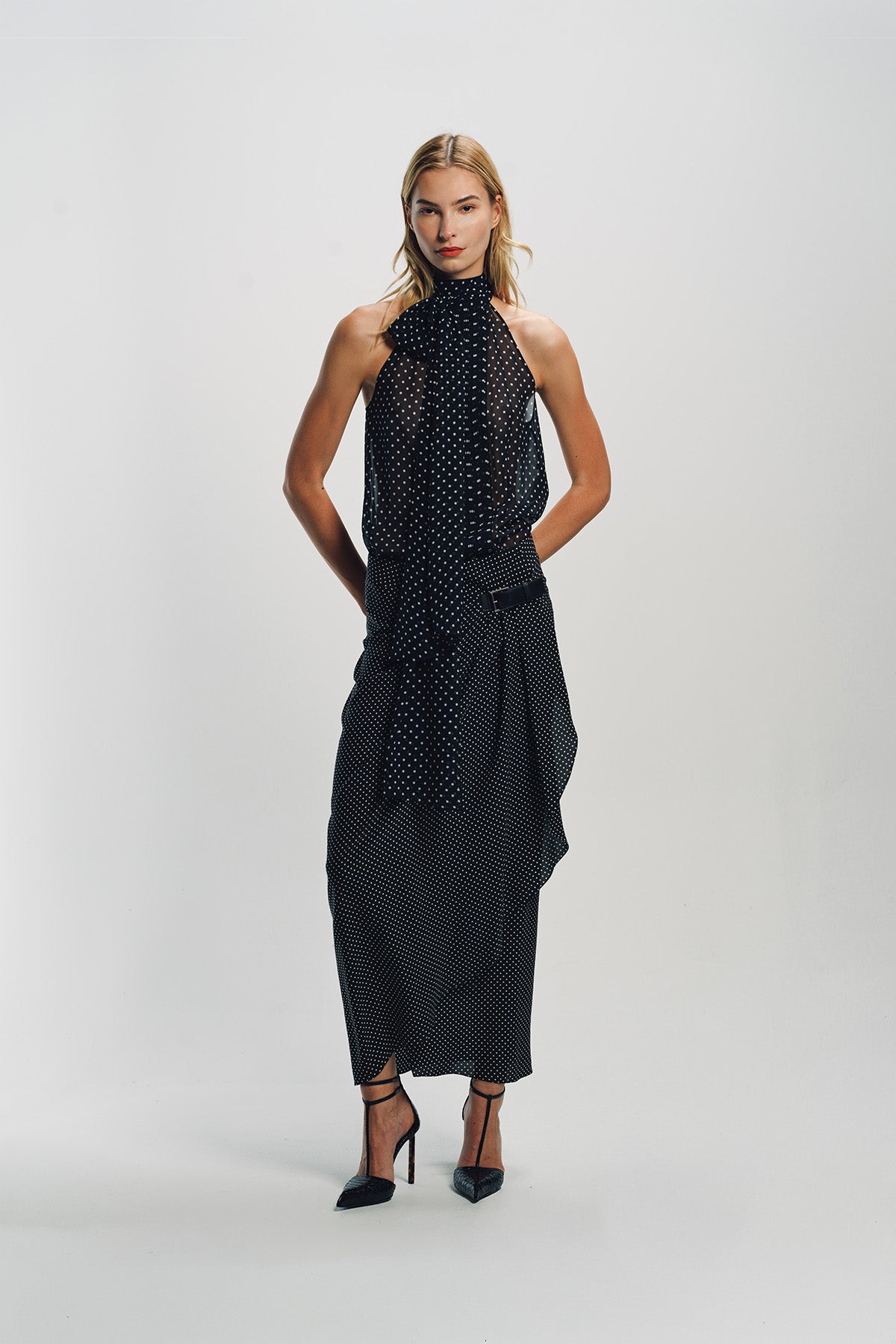 TOM FORD | POLKA DOT SILK SABLE WRAP SKIRT