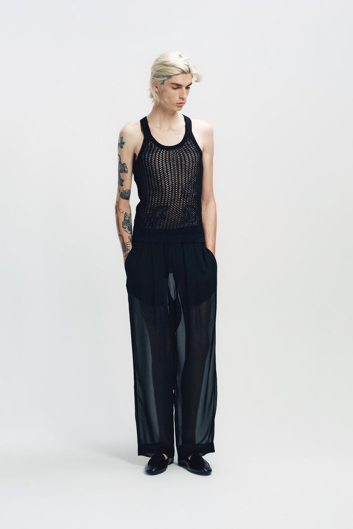 LOUIS GABRIEL NOUCHI | NET STITCH KNITTED TANK TOP
