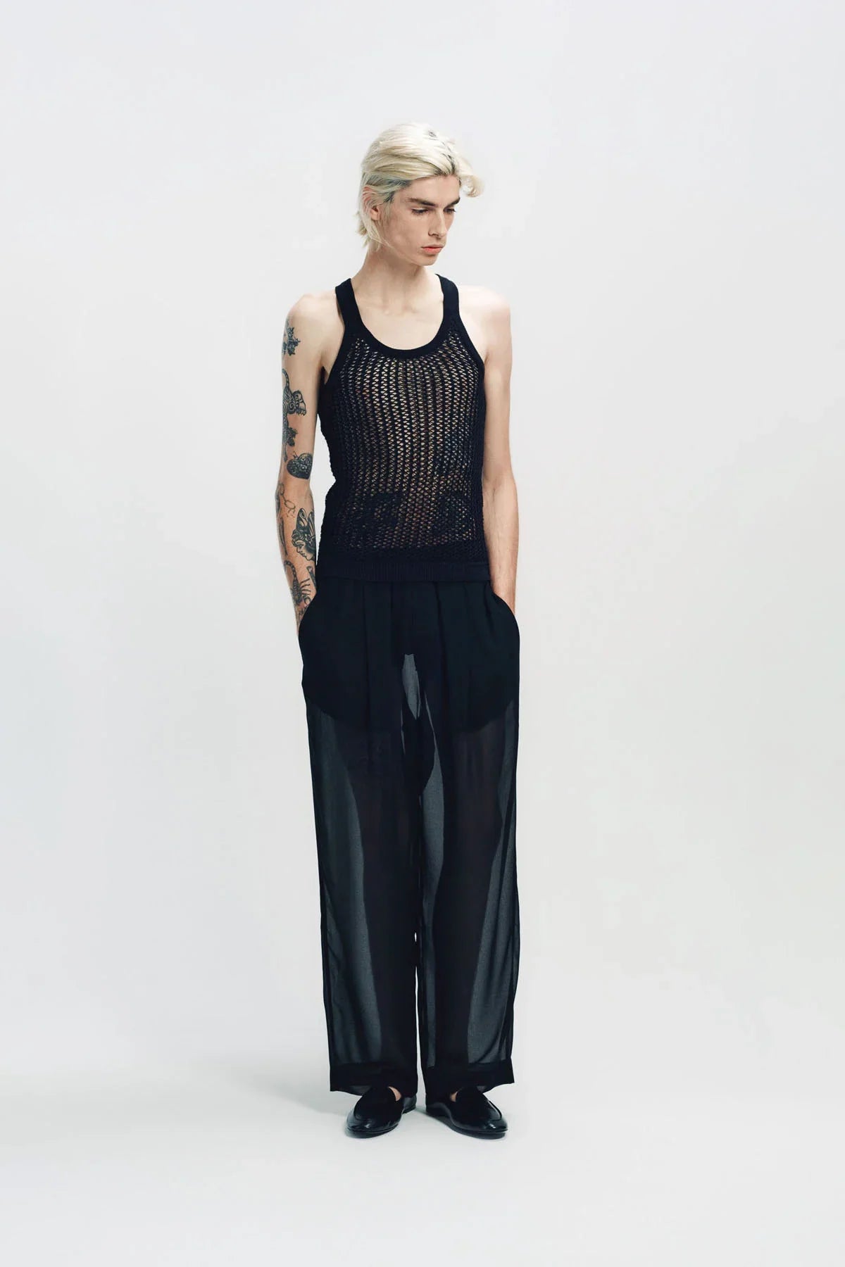 LOUIS GABRIEL NOUCHI | NET STITCH KNITTED TANK TOP