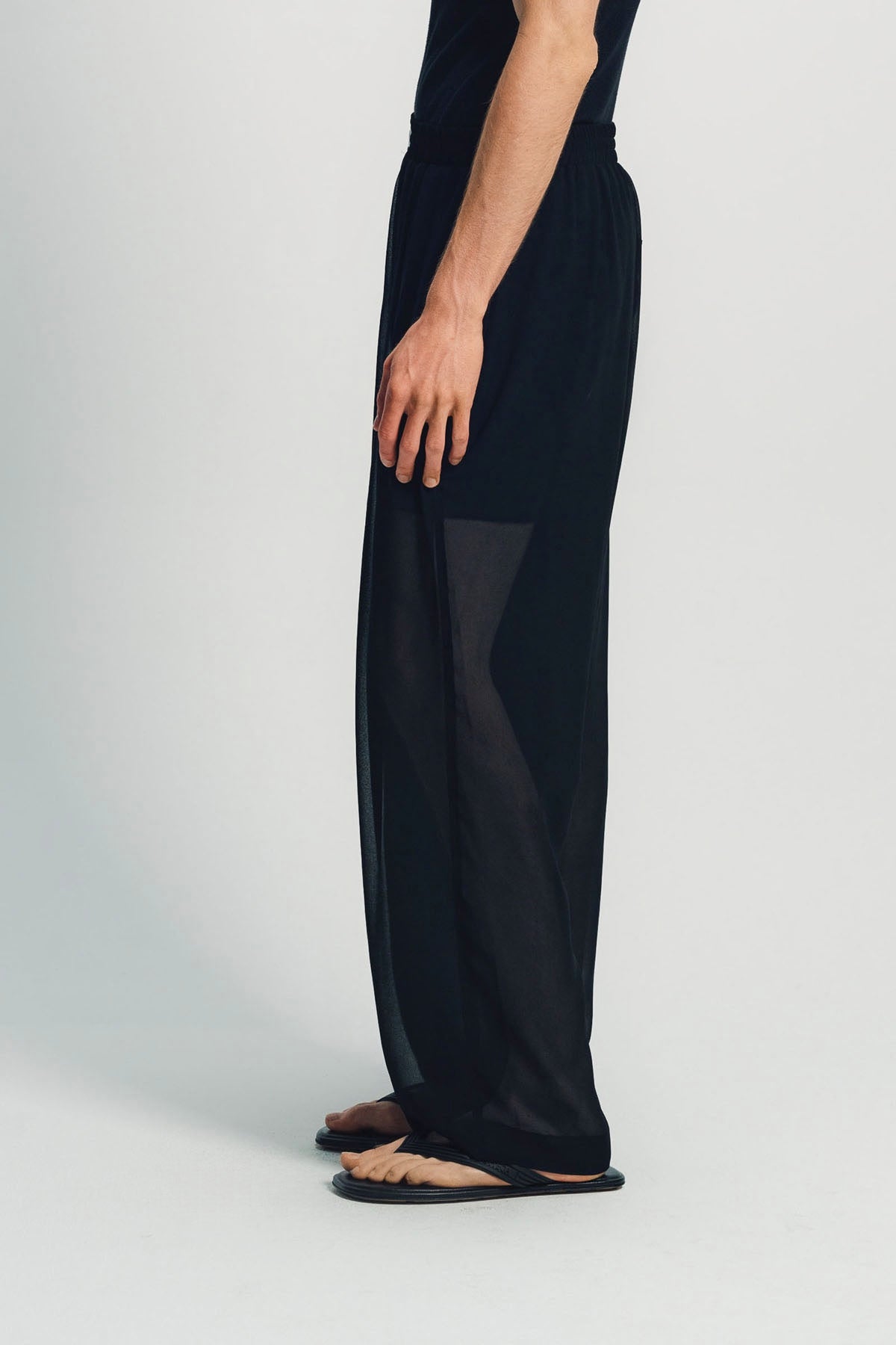 LOUIS GABRIEL NOUCHI | BLACK DARTED STRAIGHT TROUSERS