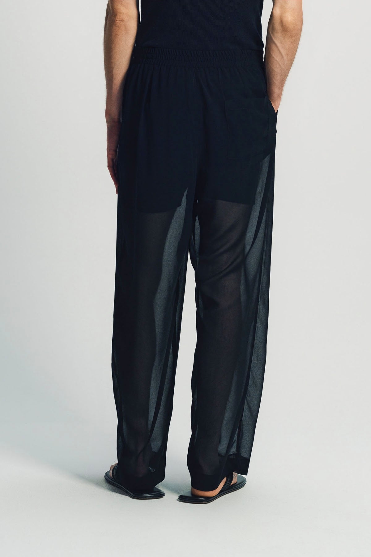 LOUIS GABRIEL NOUCHI | BLACK DARTED STRAIGHT TROUSERS