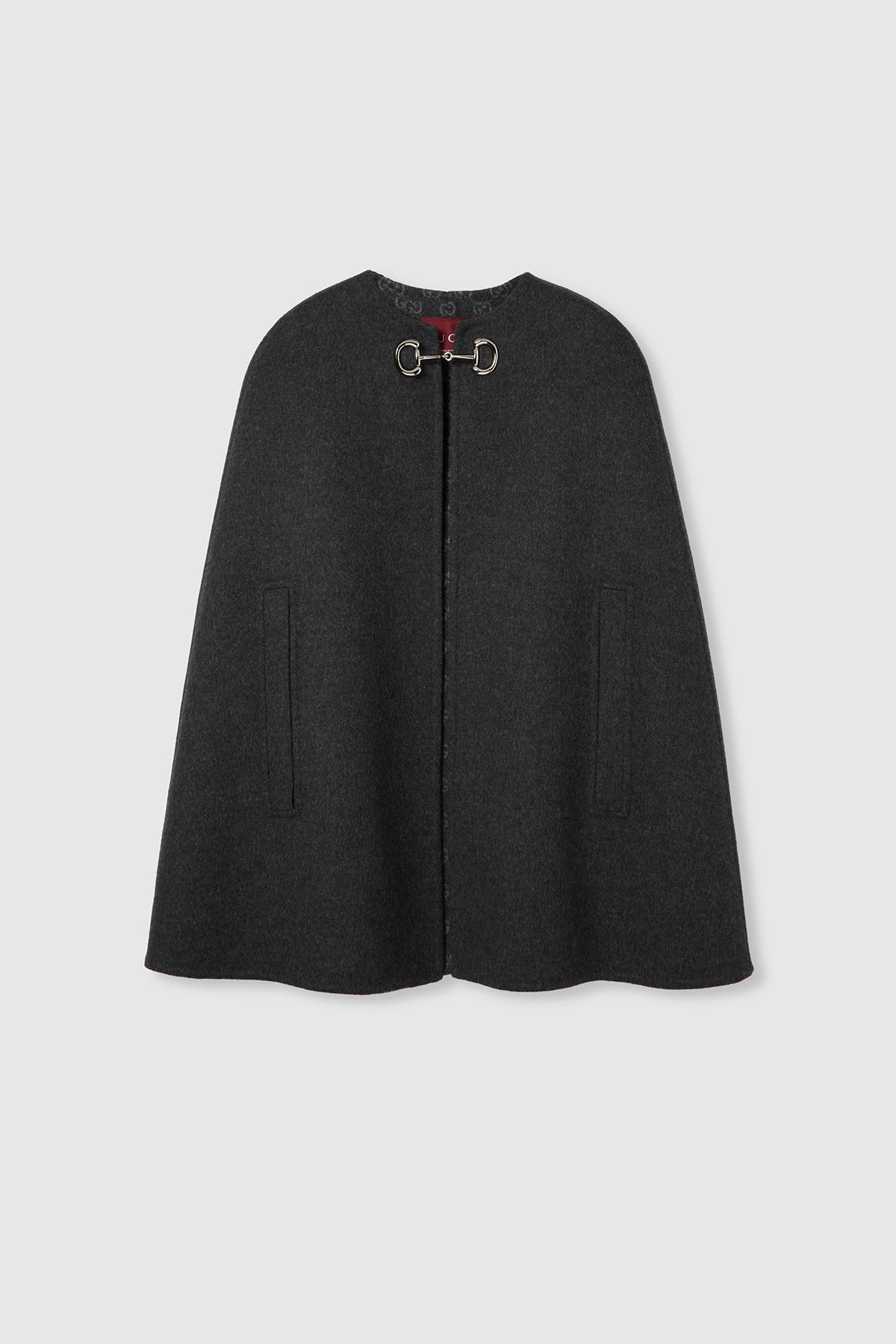 GUCCI | SILK WOOL CAPE WITH HORSEBIT