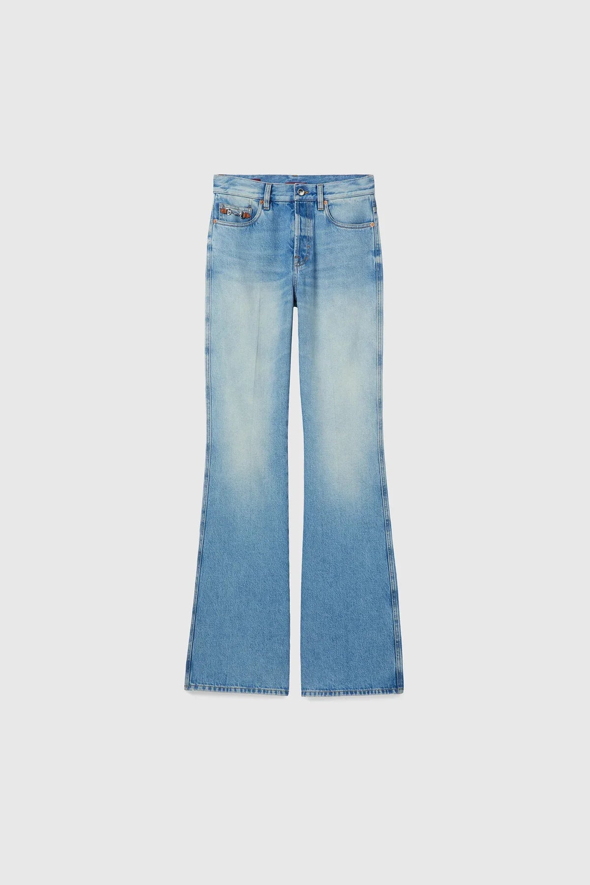 GUCCI | FLARED BLEACHED COTTON DENIM PANTS