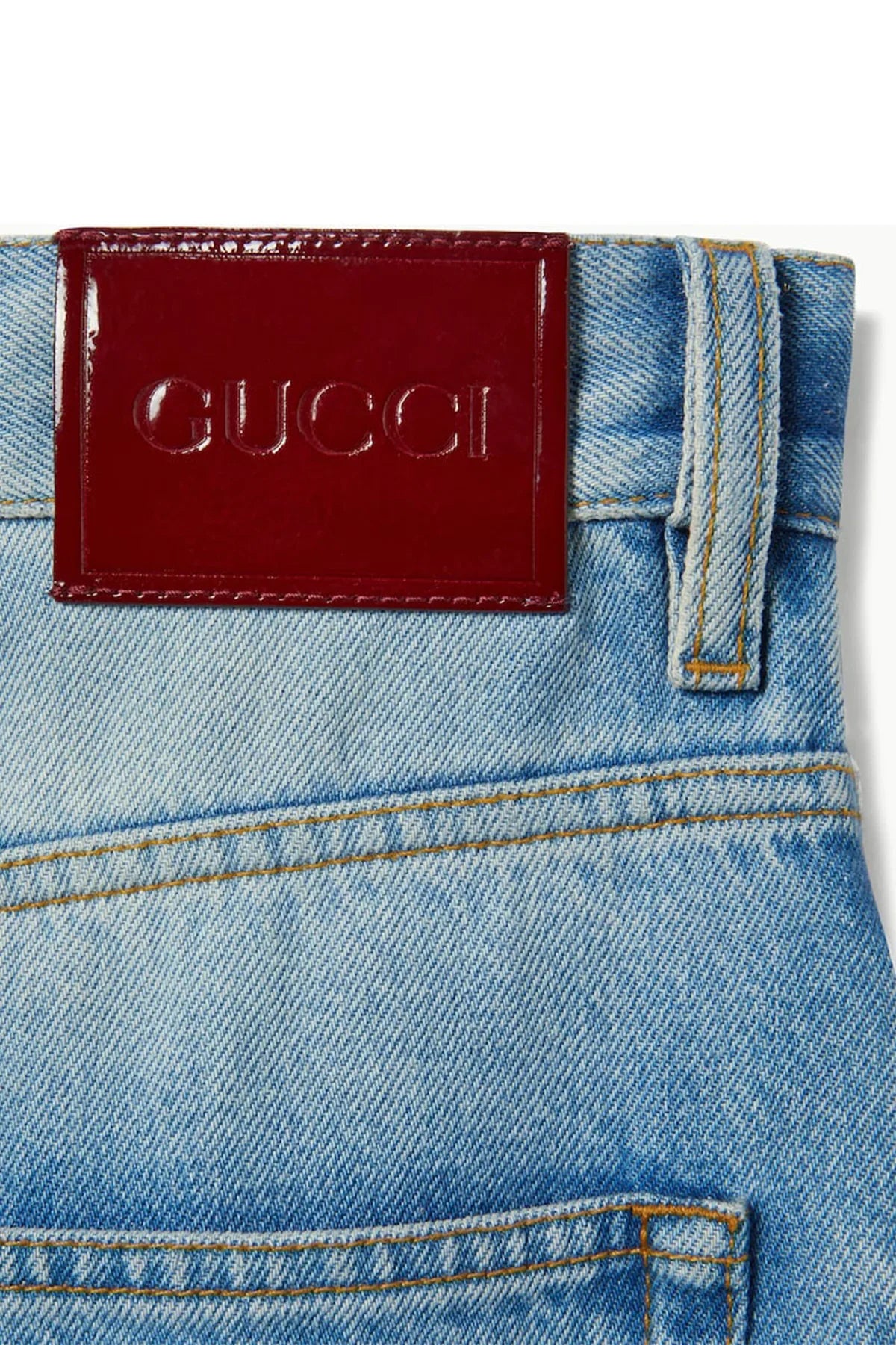 GUCCI | FLARED BLEACHED COTTON DENIM PANTS