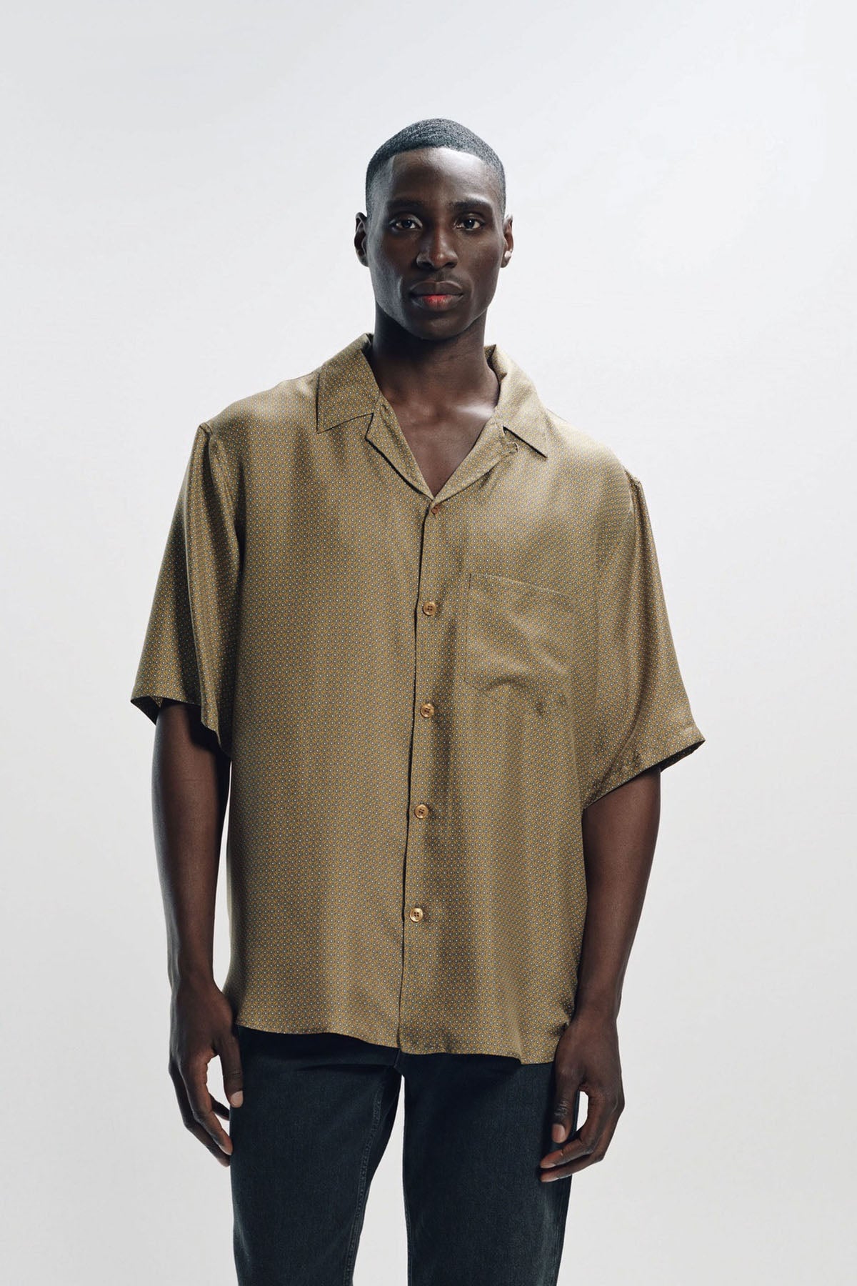 SAINT LAURENT | SHIRT IN GEOMETRIC SILK