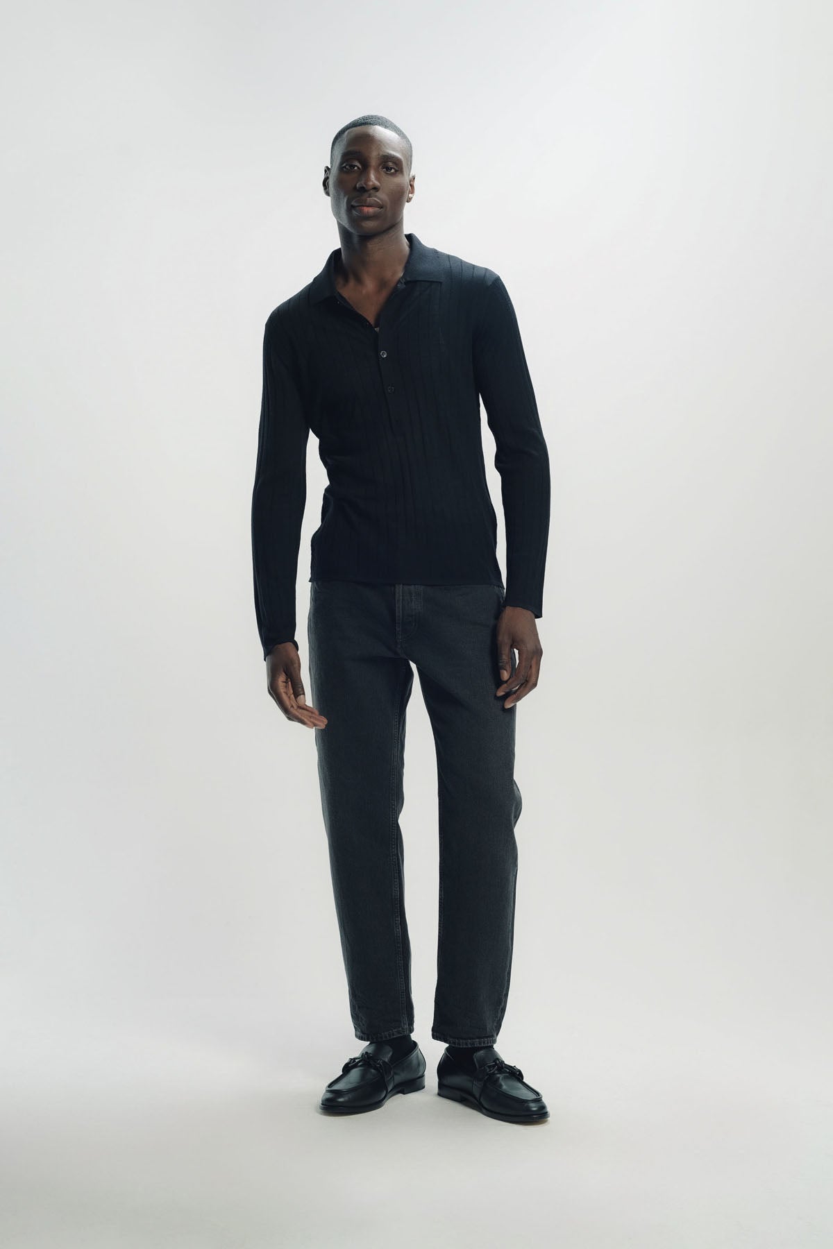 SAINT LAURENT | LONG SLEEVE POLO IN WOOL