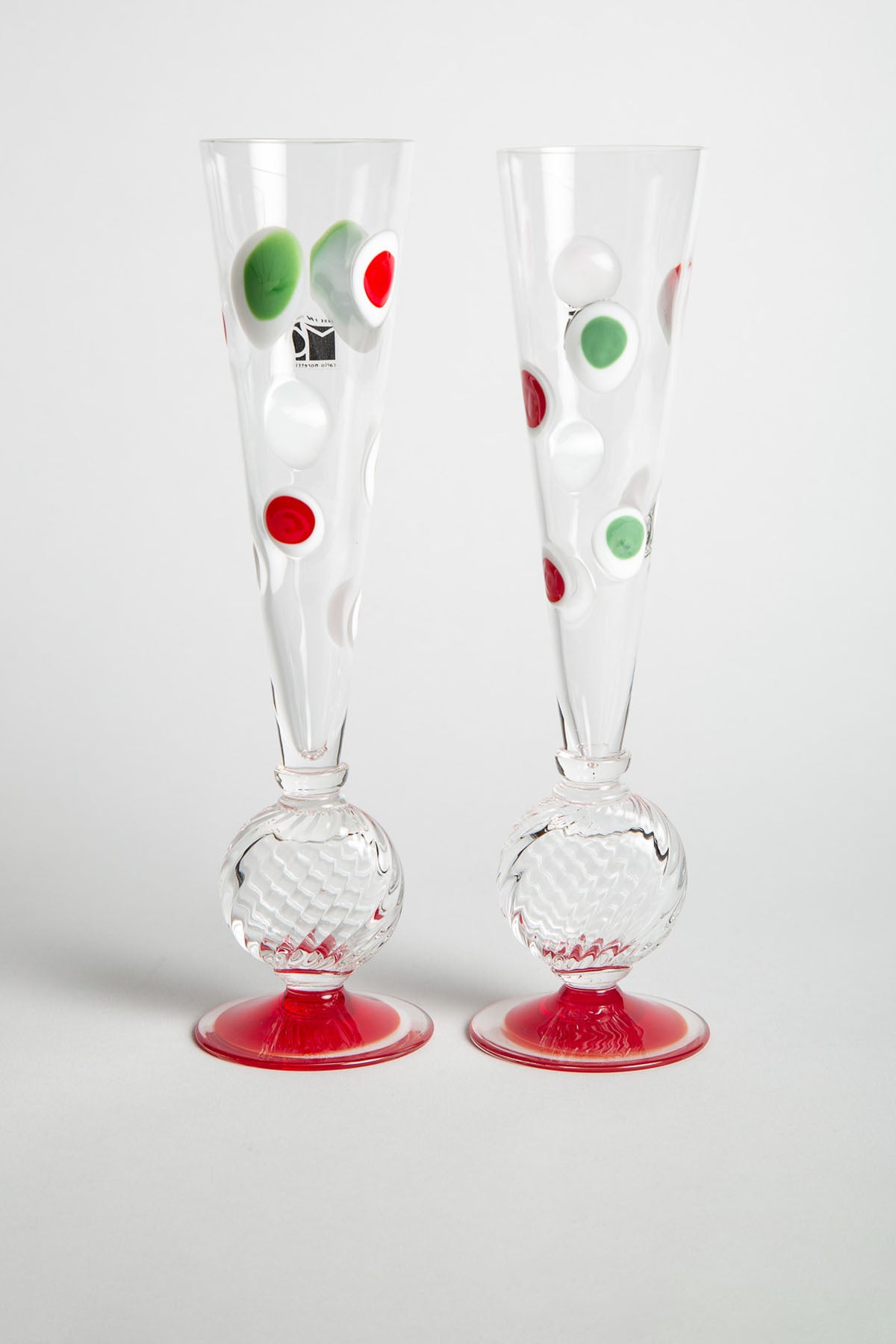 MAXFIELD PRIVATE COLLECTION | 2014 CARLO MORETTI GLASS FLUTES, SET OF TWO
