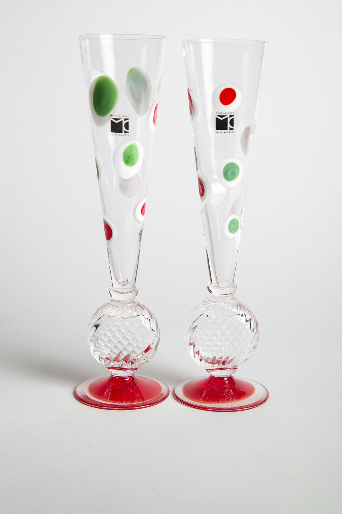 MAXFIELD PRIVATE COLLECTION | 2014 CARLO MORETTI GLASS FLUTES, SET OF TWO