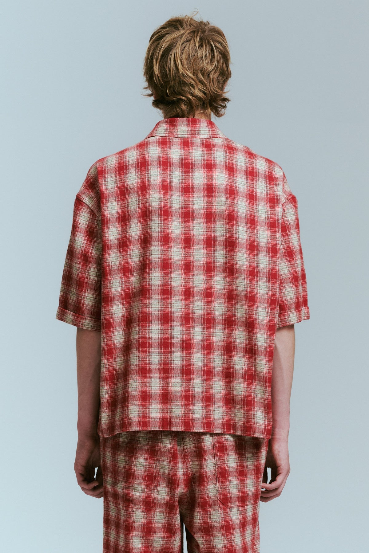 NAHMIAS | PLAID CROPPED SHORT SLEEVE SHIRT