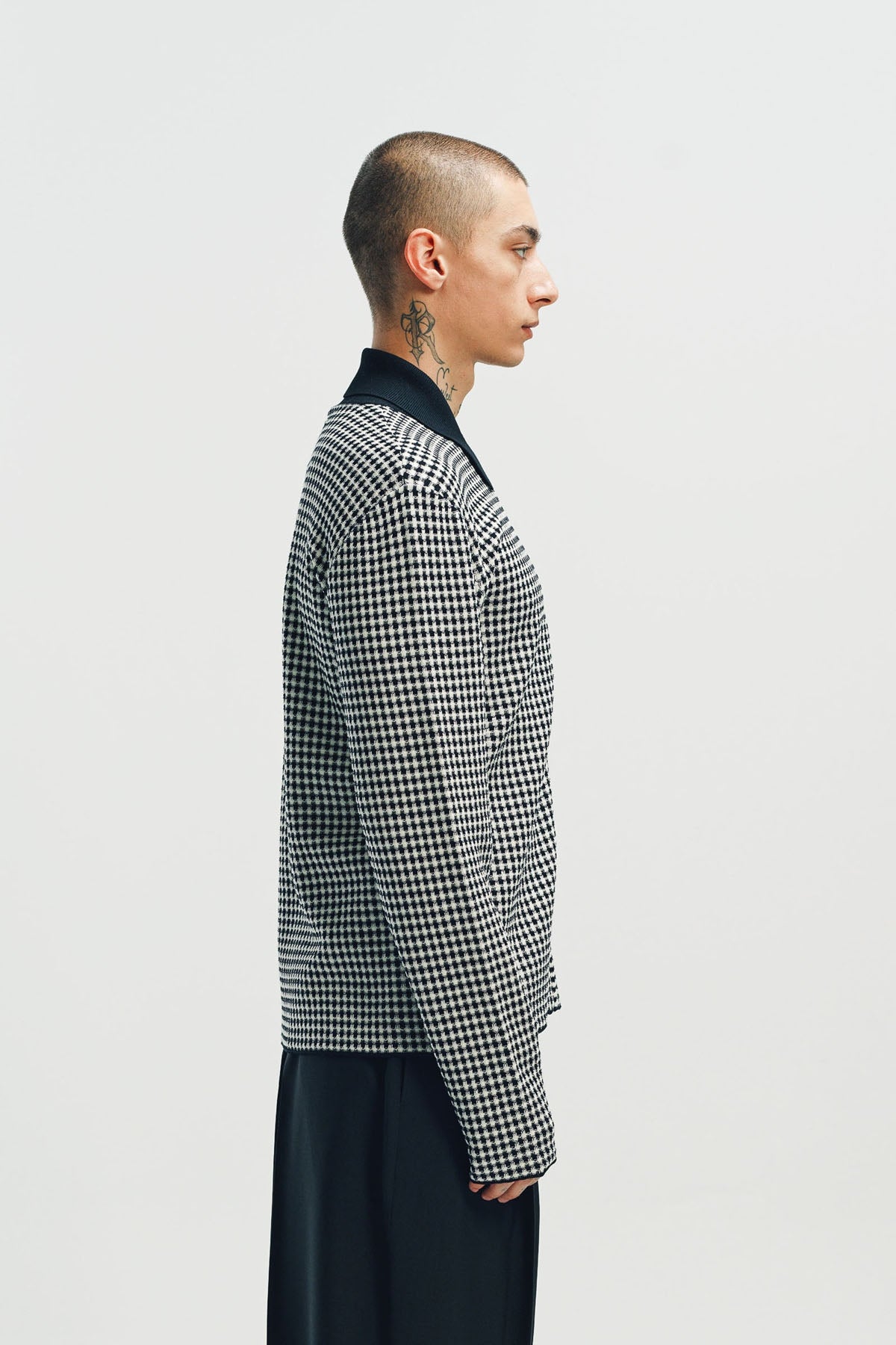 JIL SANDER | HOUNDSTOOTH ZIP-UP SHIRT
