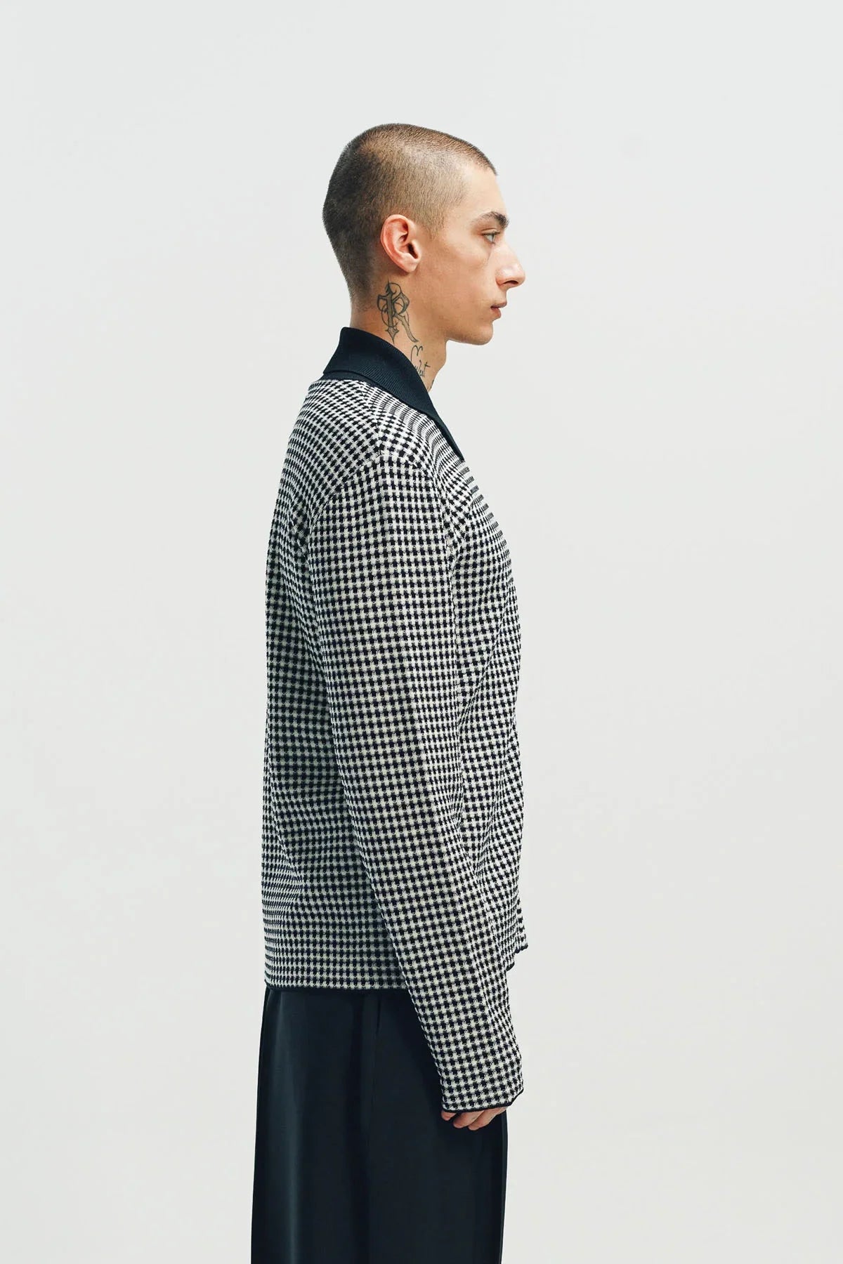 JIL SANDER | HOUNDSTOOTH ZIP-UP SHIRT