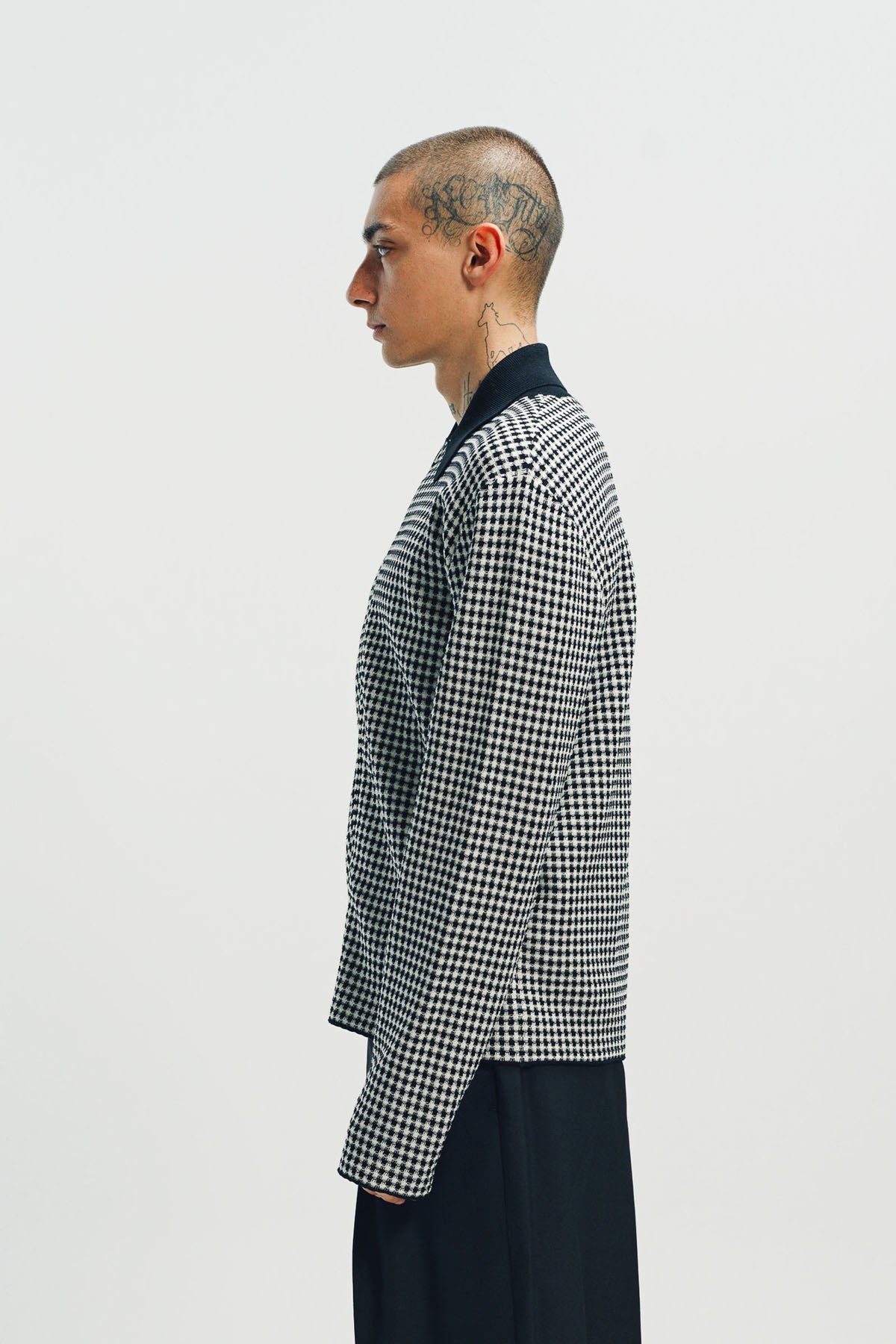JIL SANDER | HOUNDSTOOTH ZIP-UP SHIRT