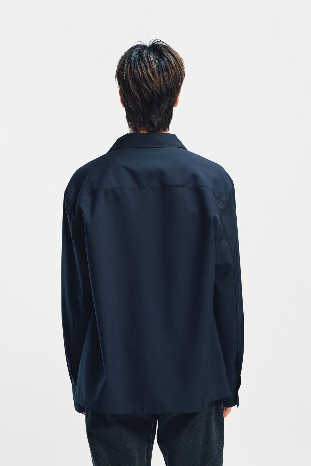 JIL SANDER | WOOL POPLIN ZIP-UP SHIRT