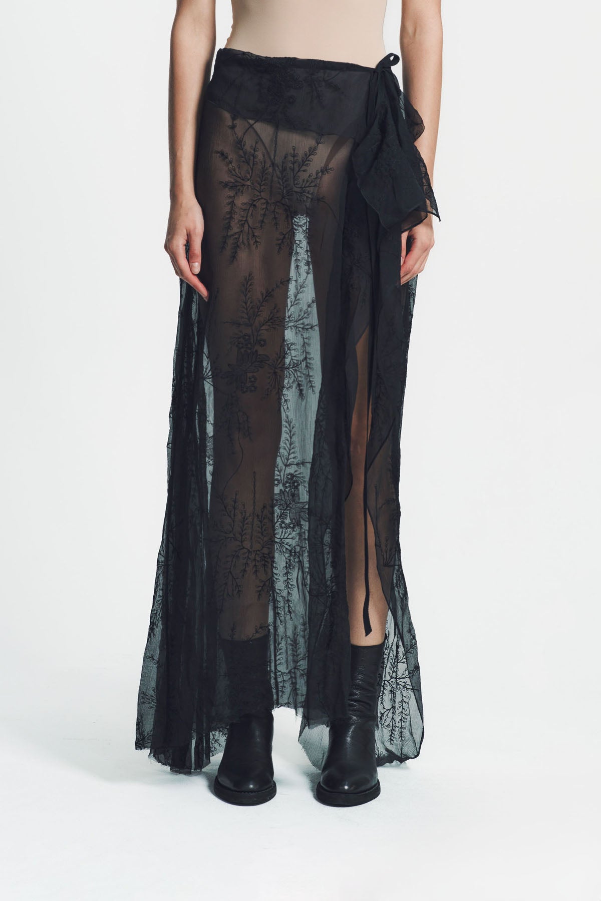 ANN DEMEULEMEESTER | LONA X-LONG ASYMMETRIC APRON