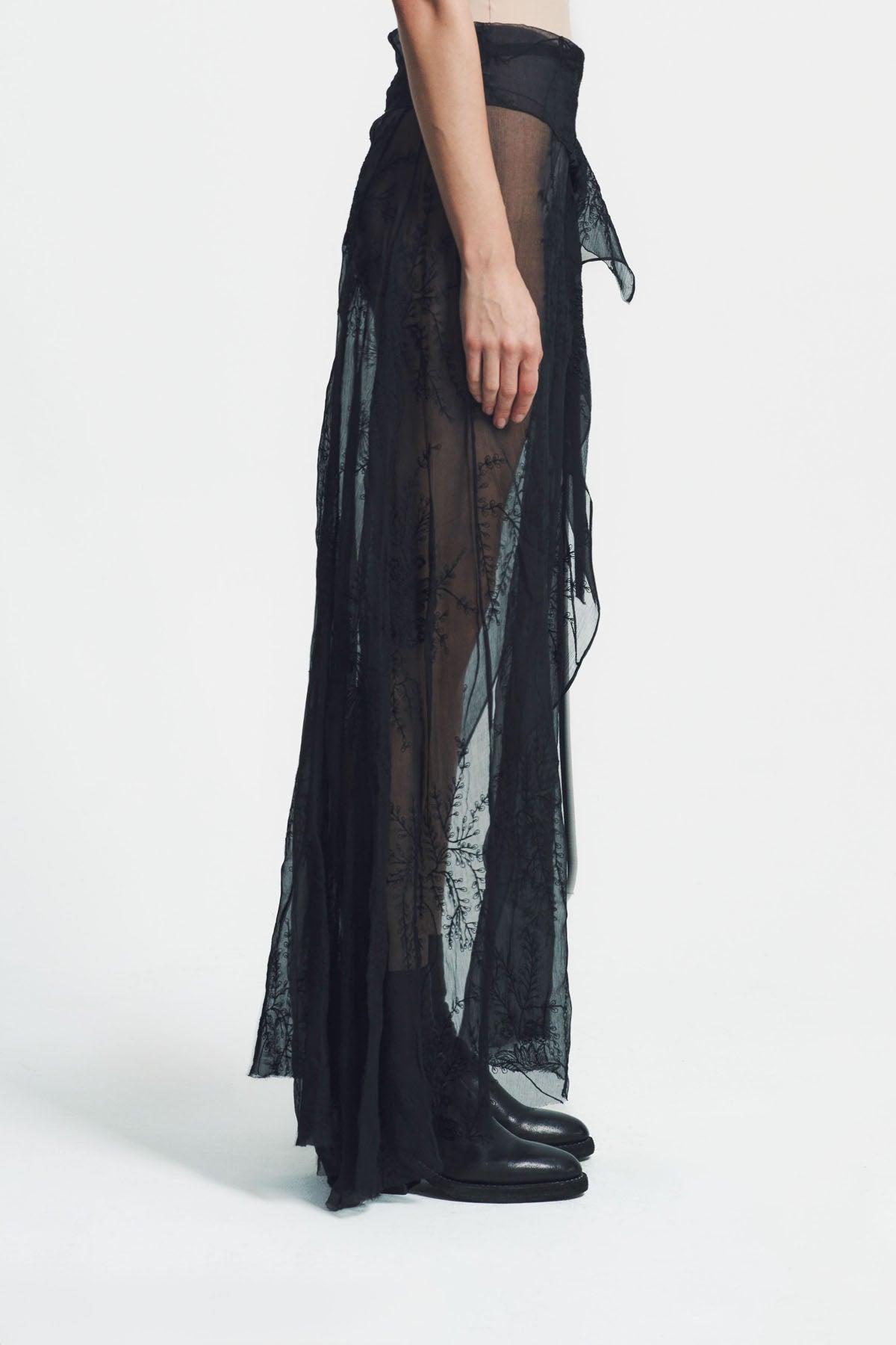 ANN DEMEULEMEESTER | LONA X-LONG ASYMMETRIC APRON
