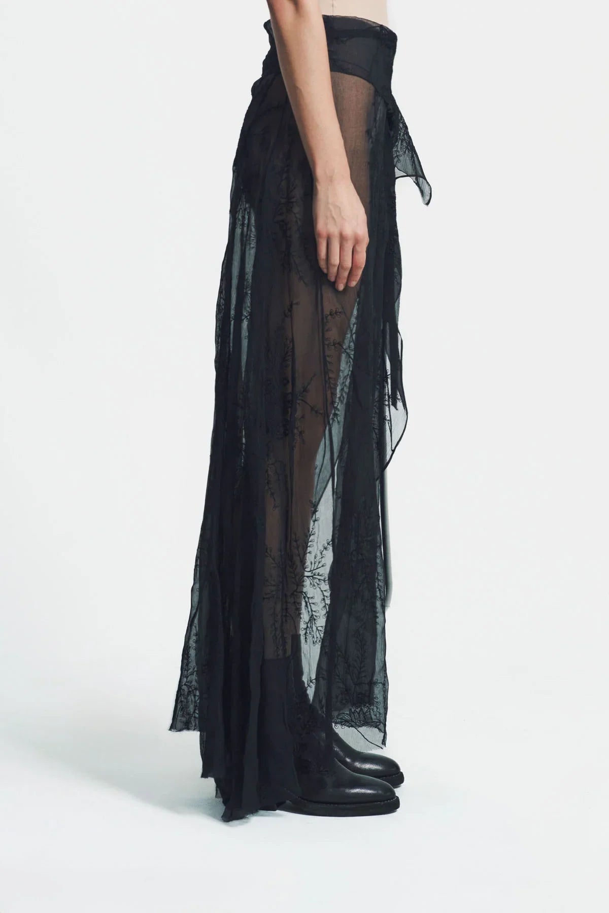 ANN DEMEULEMEESTER | LONA X-LONG ASYMMETRIC APRON