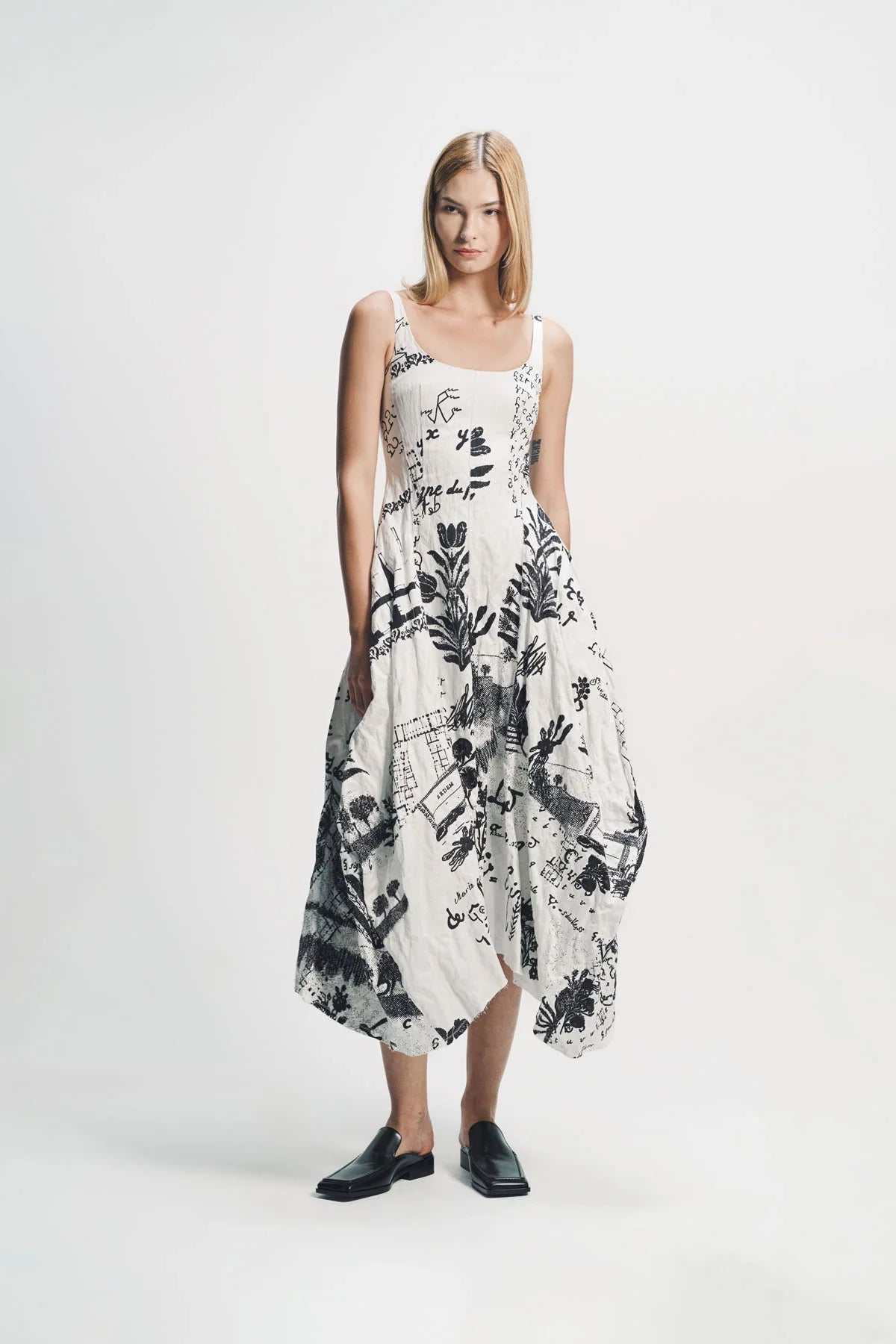Erdem | Metallised Cotton Draped Midi Dress