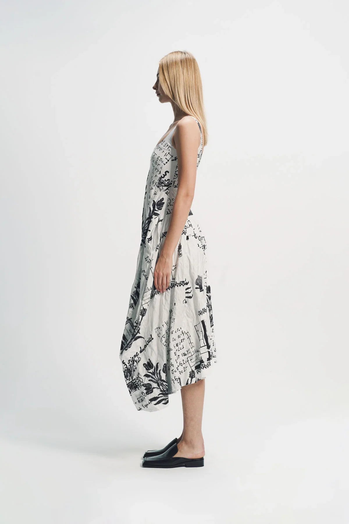Erdem | Metallised Cotton Draped Midi Dress