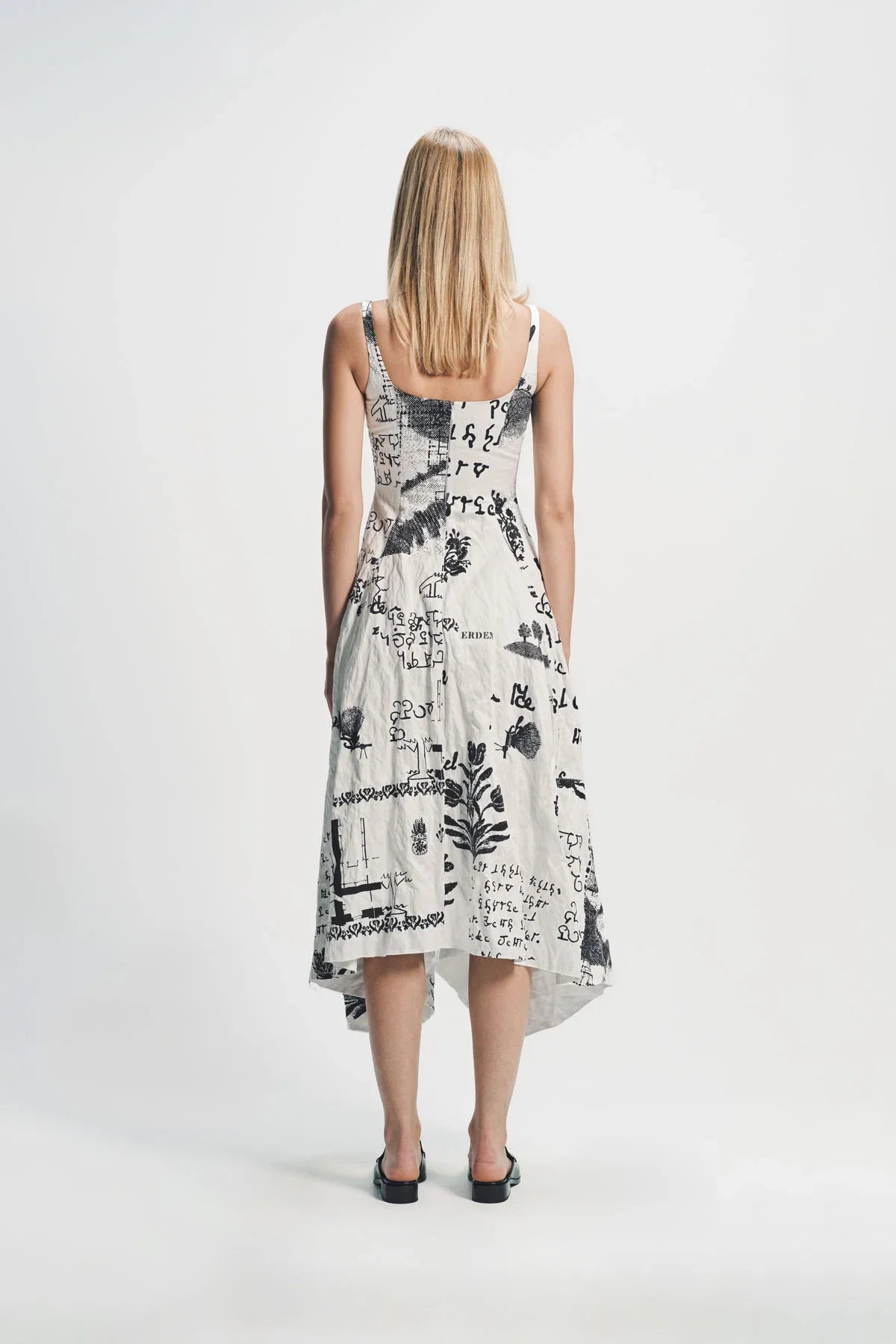 Erdem | Metallised Cotton Draped Midi Dress