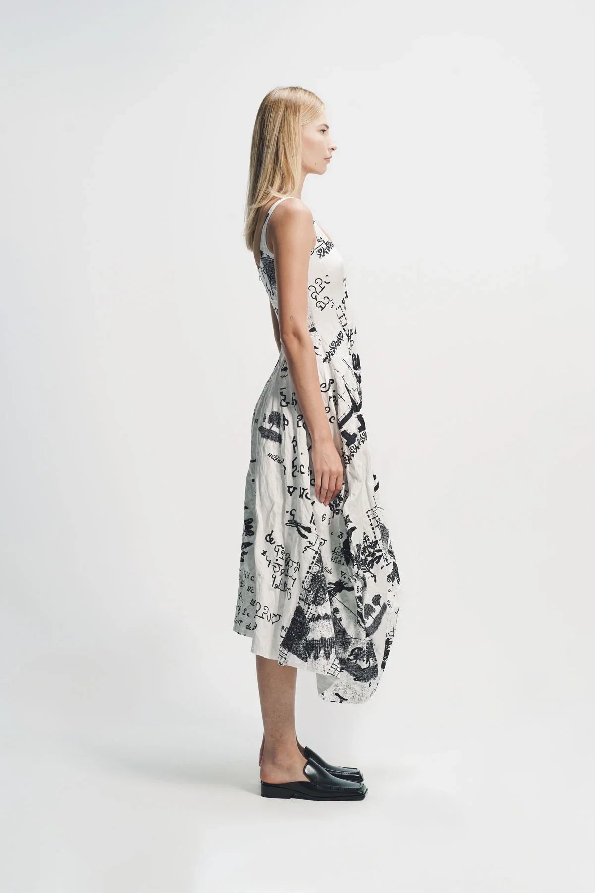 Erdem | Metallised Cotton Draped Midi Dress