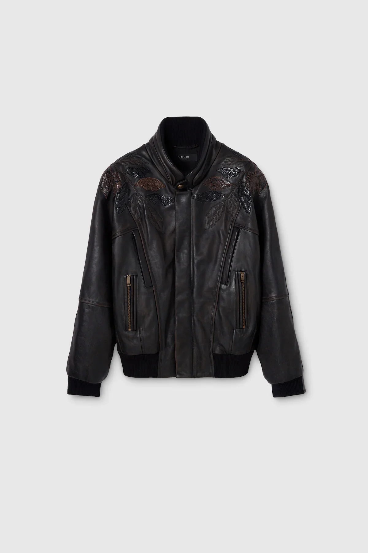 Gucci | Leather With Aged Effect Bomber Jacket