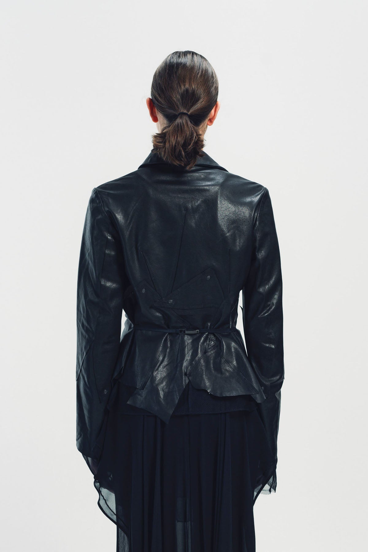 YEHUAFAN | ASYMMETRIC LEATHER JACKET
