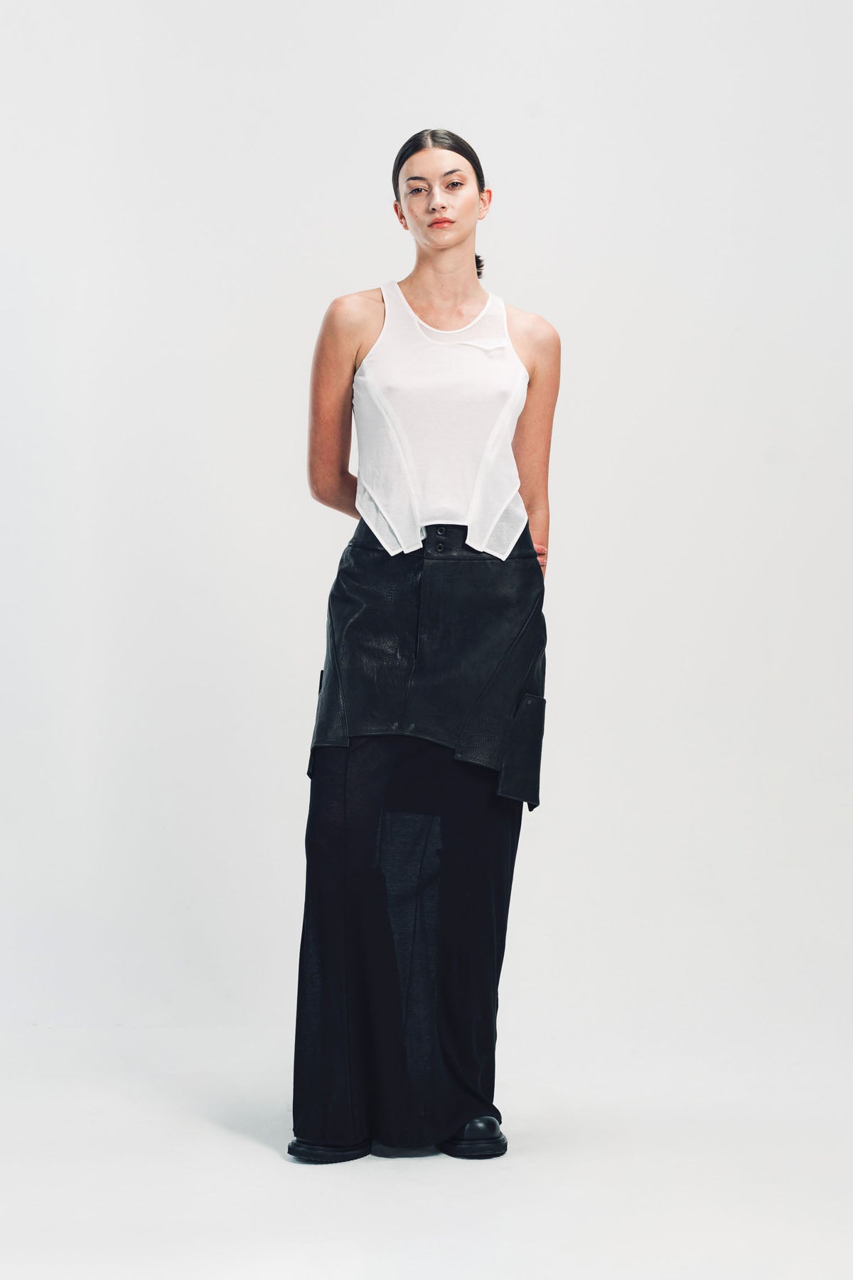 YEHUAFAN | HORSEHIDE MAXI SKIRT