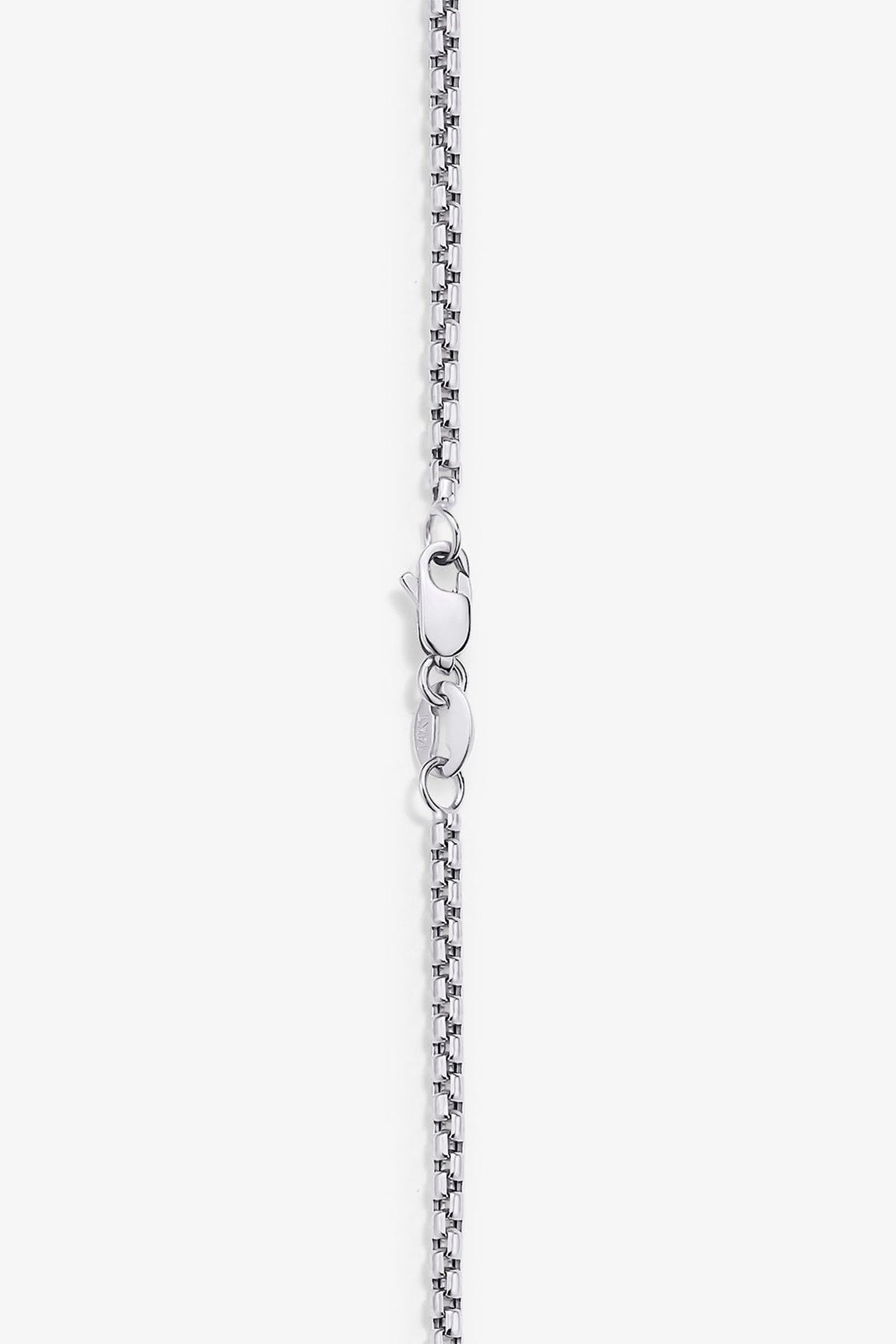 ALEX MOSS | WHITE GOLD ROUND BOX NECKLACE 20"