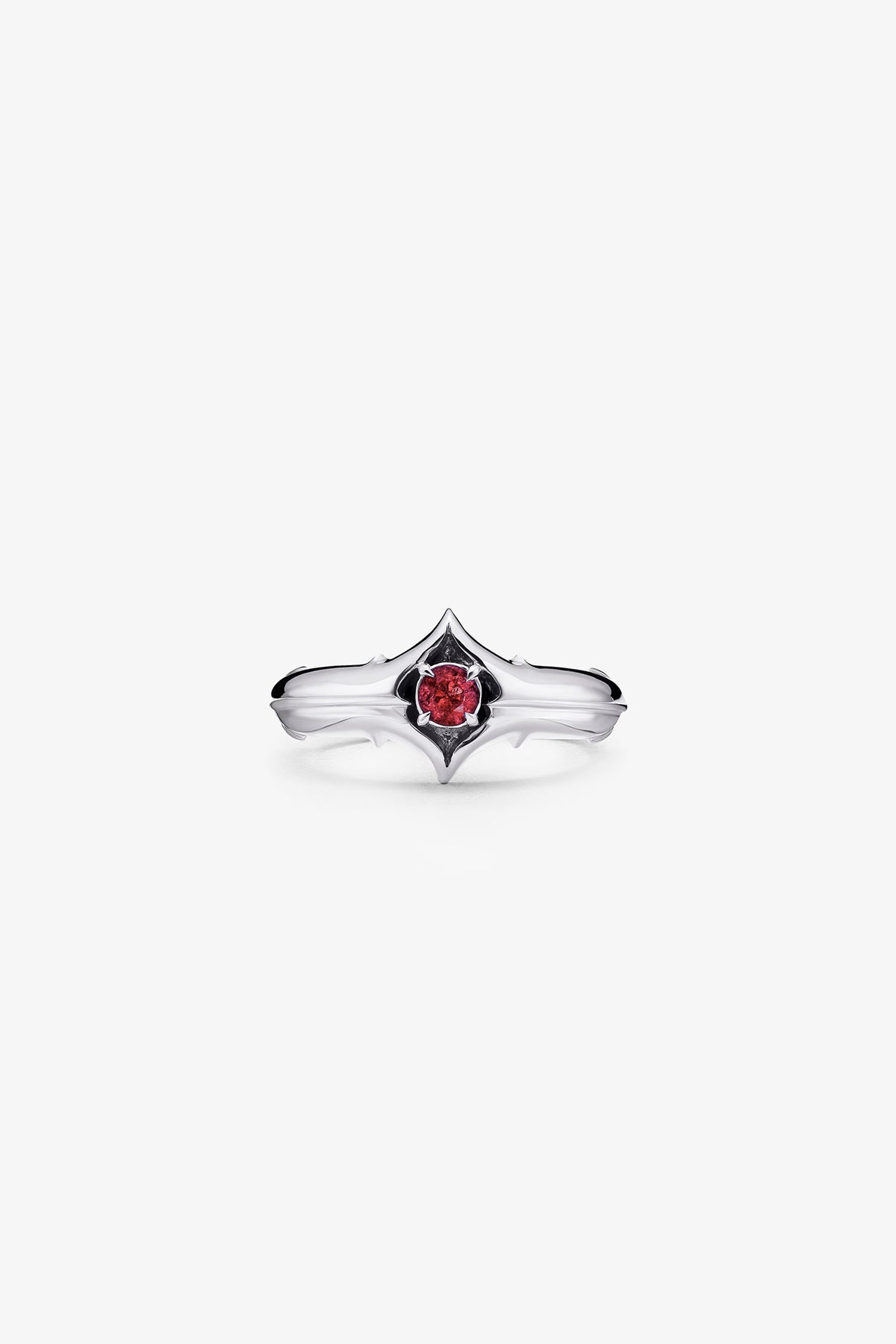 ALEX MOSS | WHITE GOLD SABER RUBY RING