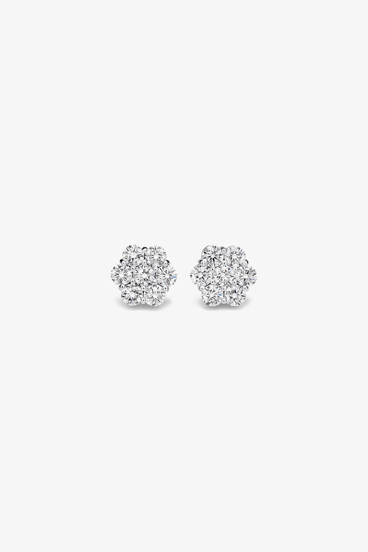 ALEX MOSS | WHITE GOLD CLUSTER EARRINGS