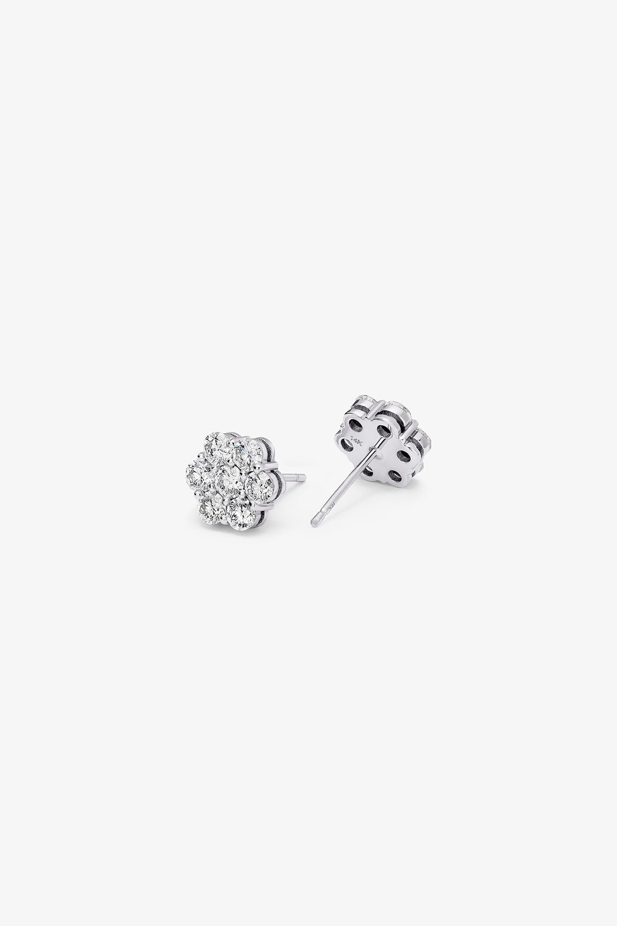 ALEX MOSS | WHITE GOLD CLUSTER EARRINGS