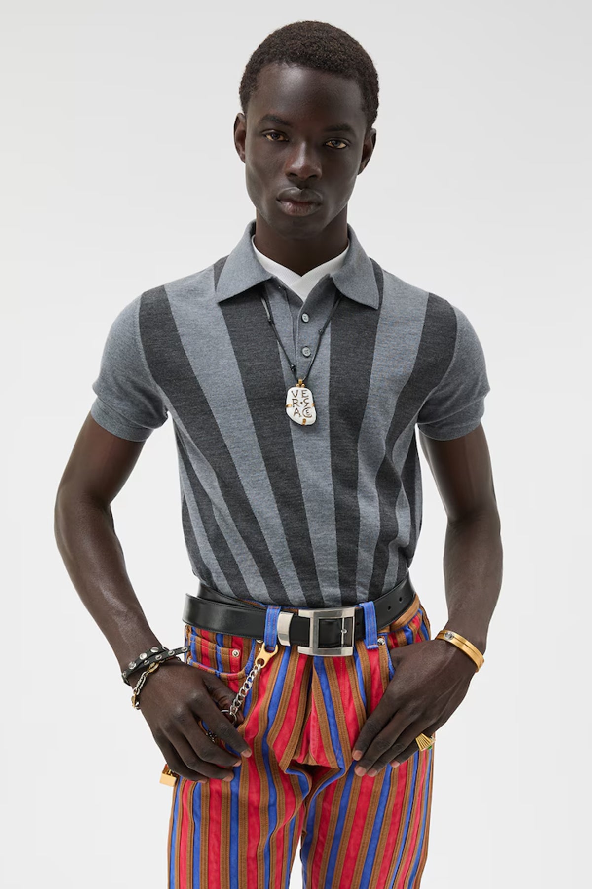 VERSACE | RAYS INTARSIA POLO