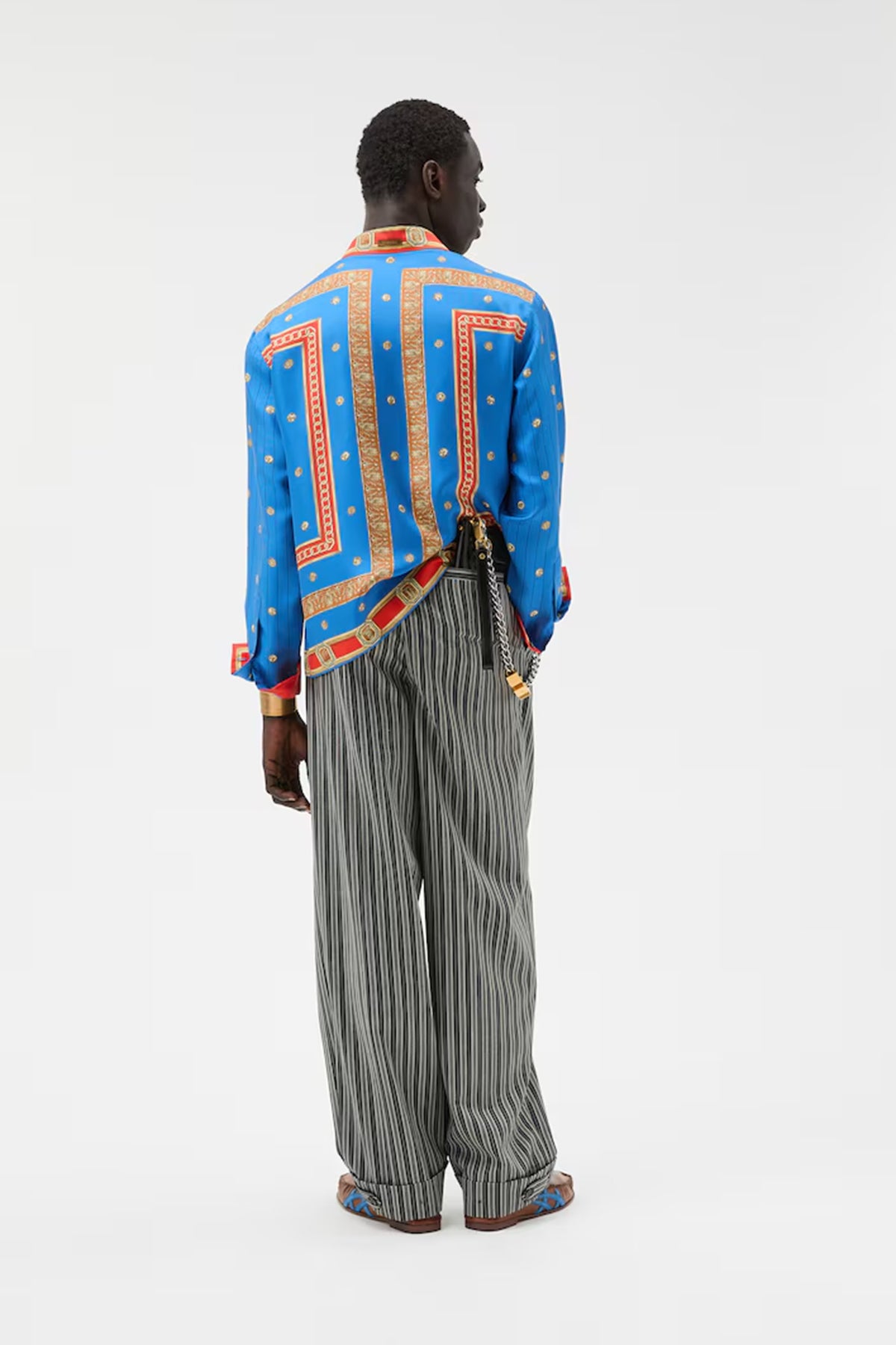 VERSACE | WOOL STRIPE PANTS