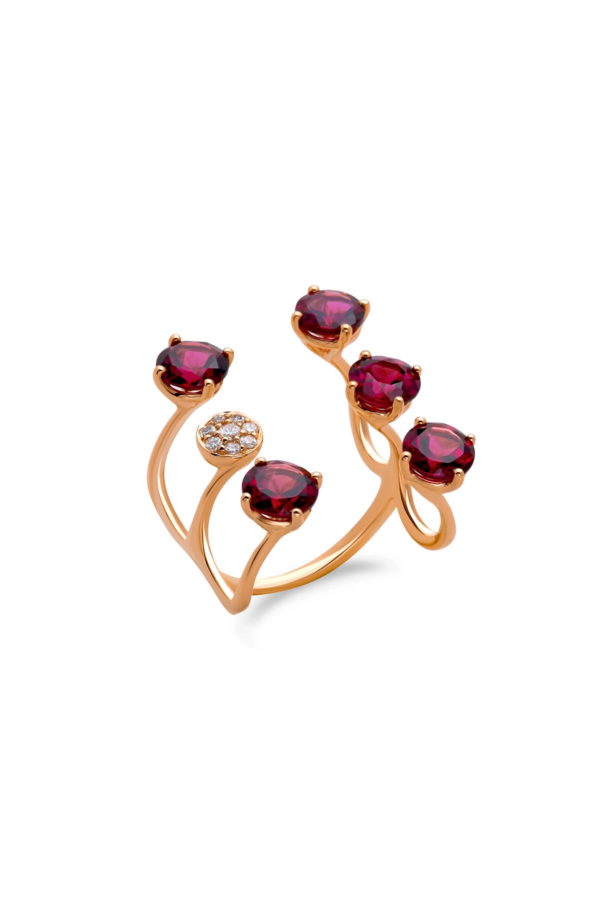Stéfère | Double Row Rhodolite Garnet Ring
