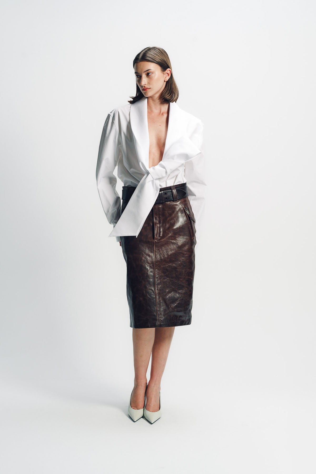 SAINT LAURENT | LAVALLIÈRE SHIRT IN COTTON POPLIN