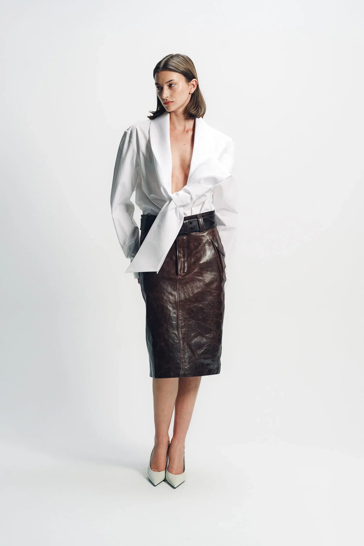 SAINT LAURENT | LAVALLIÈRE SHIRT IN COTTON POPLIN