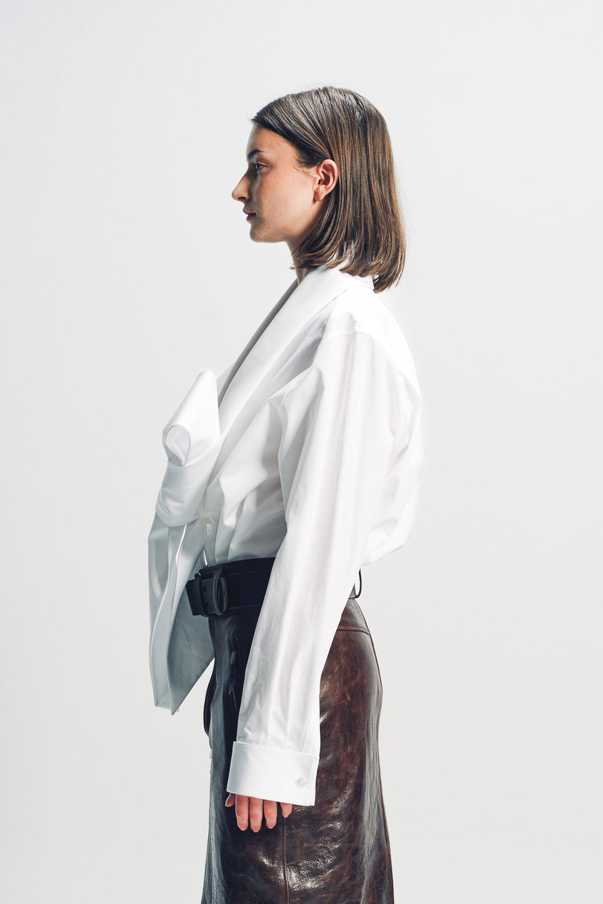 SAINT LAURENT | LAVALLIÈRE SHIRT IN COTTON POPLIN
