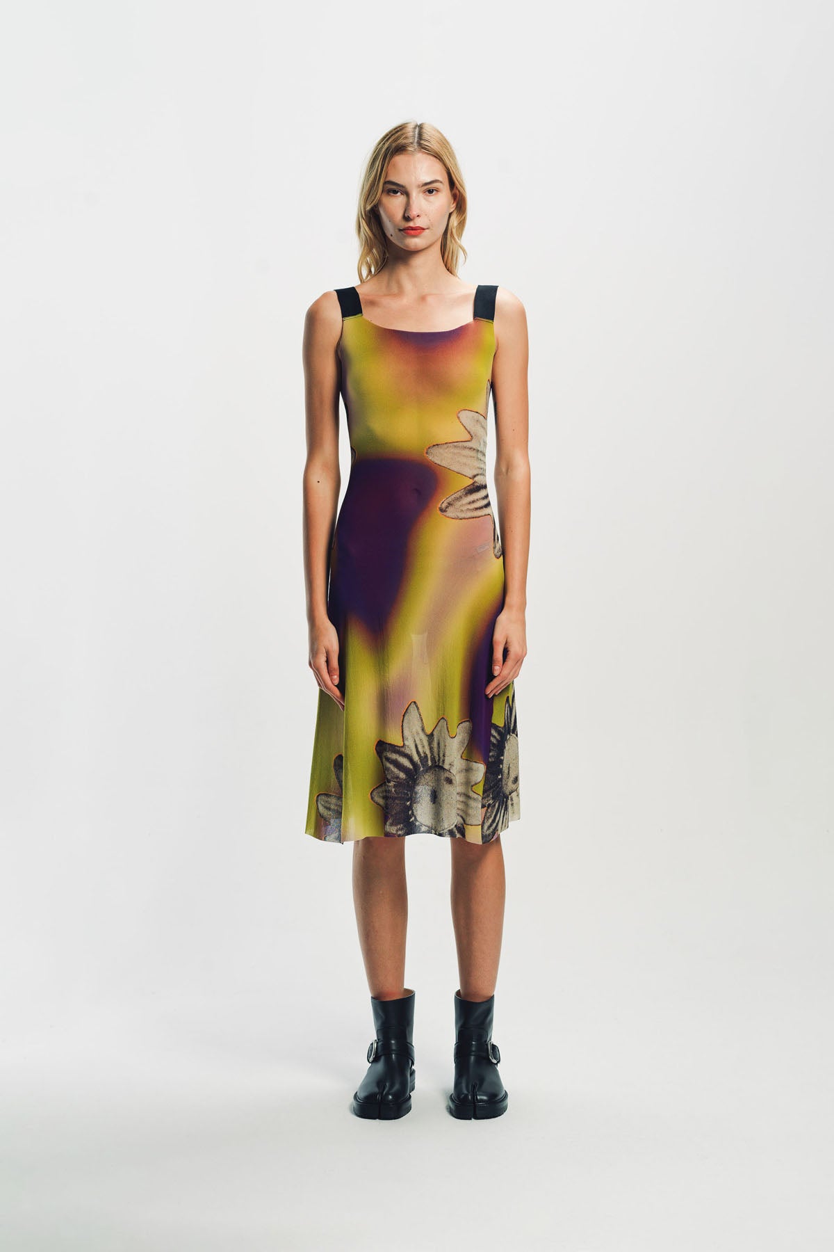 PAULA CANOVAS DEL VAS | ACID FLOWER MESH DRESS