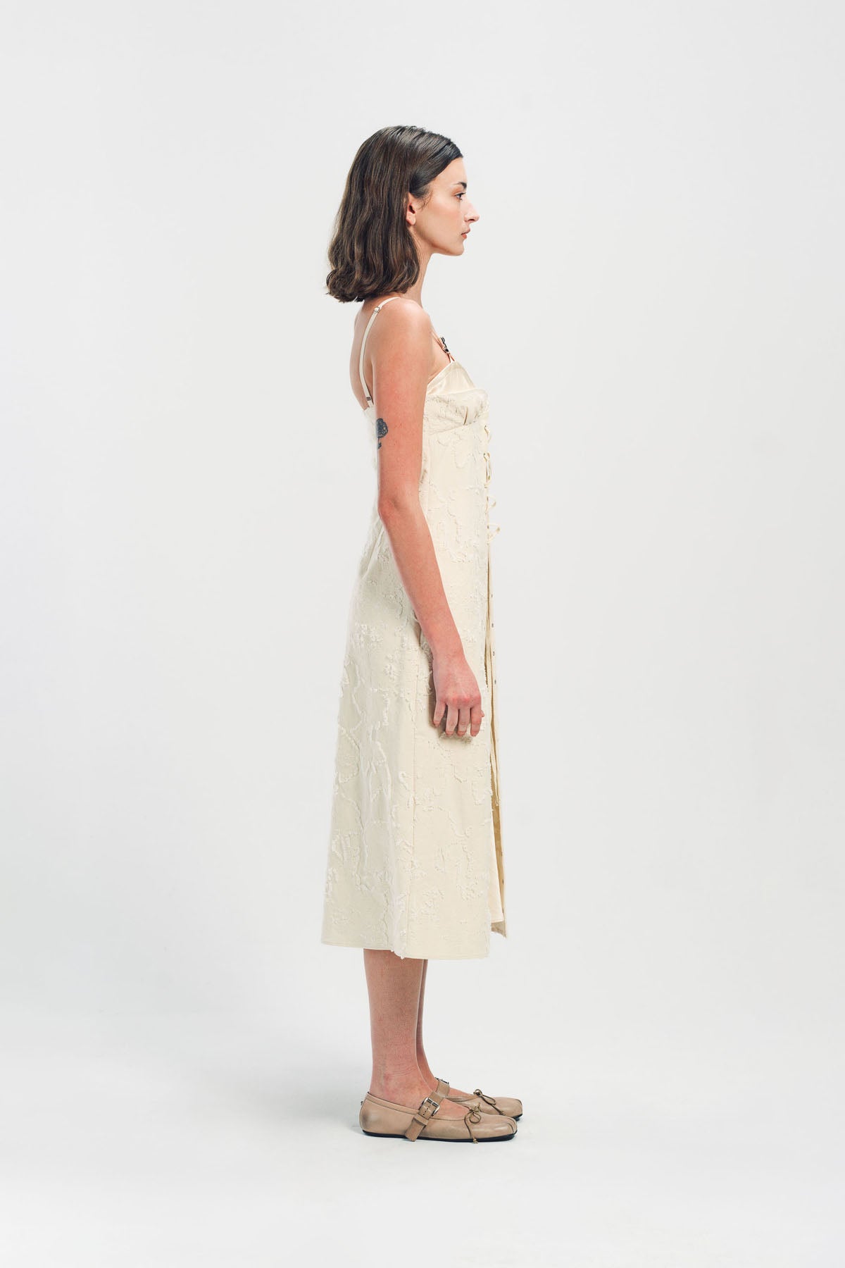 MERUERT TOLEGEN | DOUBLE CUP LIQUID JACQUARD DRESS