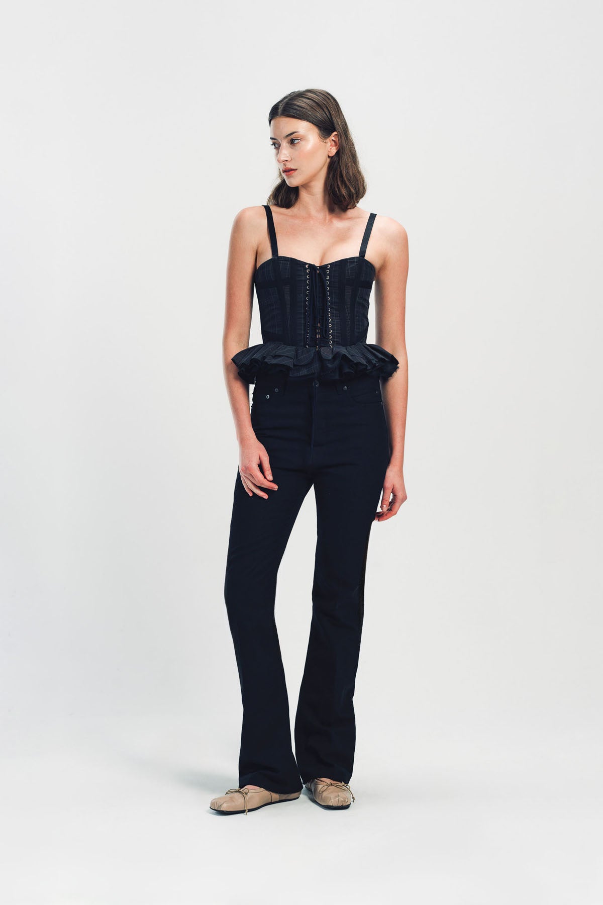 MERUERT TOLEGEN | CORSET RUFFLE TOP