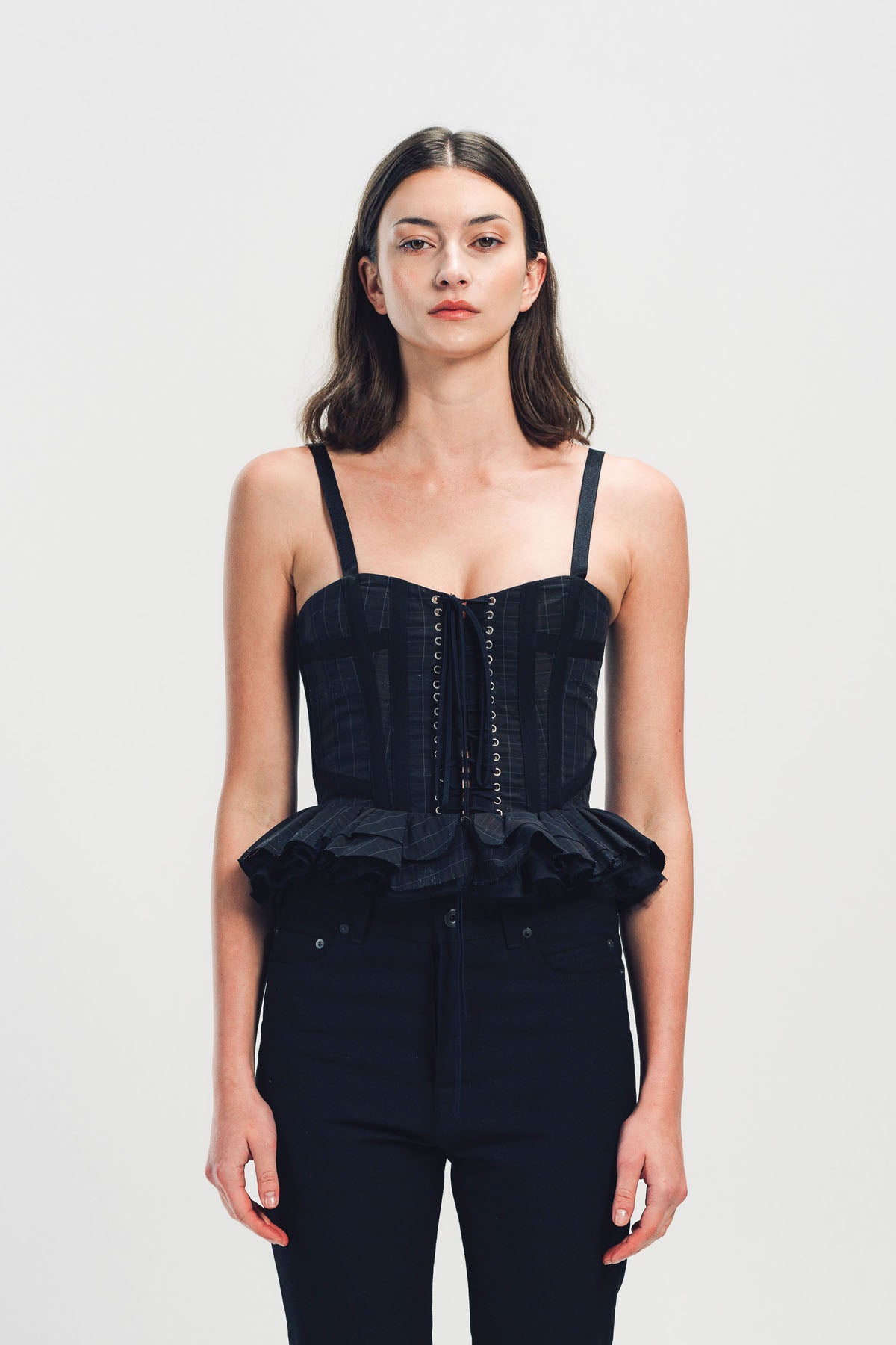 MERUERT TOLEGEN | CORSET RUFFLE TOP