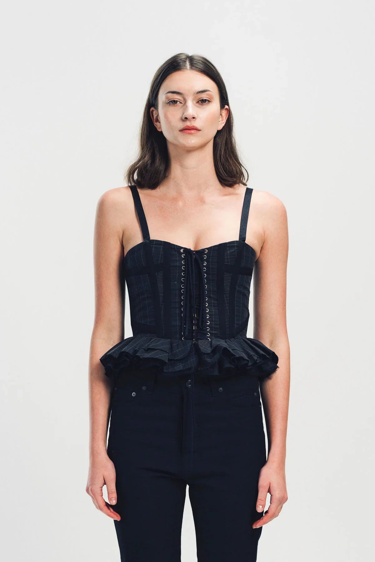MERUERT TOLEGEN | CORSET RUFFLE TOP