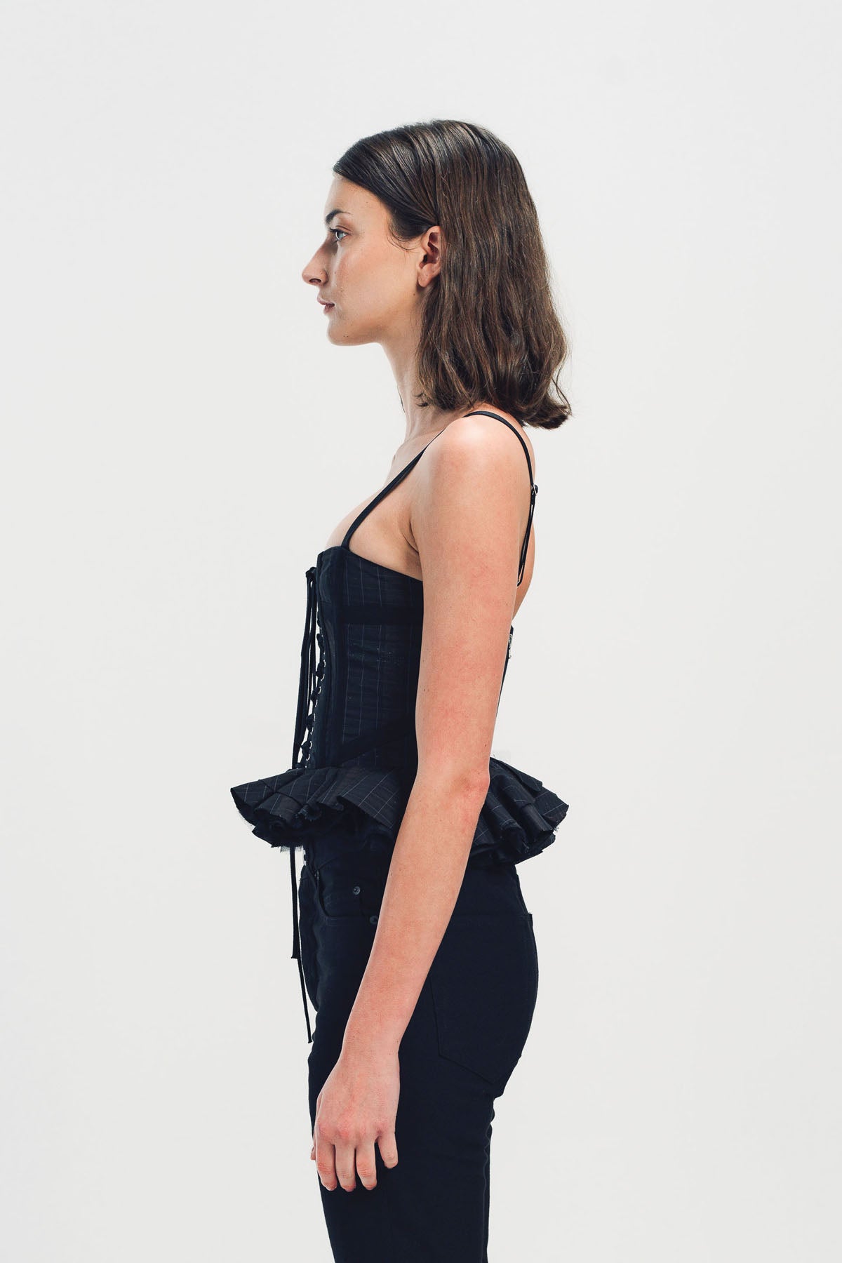 MERUERT TOLEGEN | CORSET RUFFLE TOP
