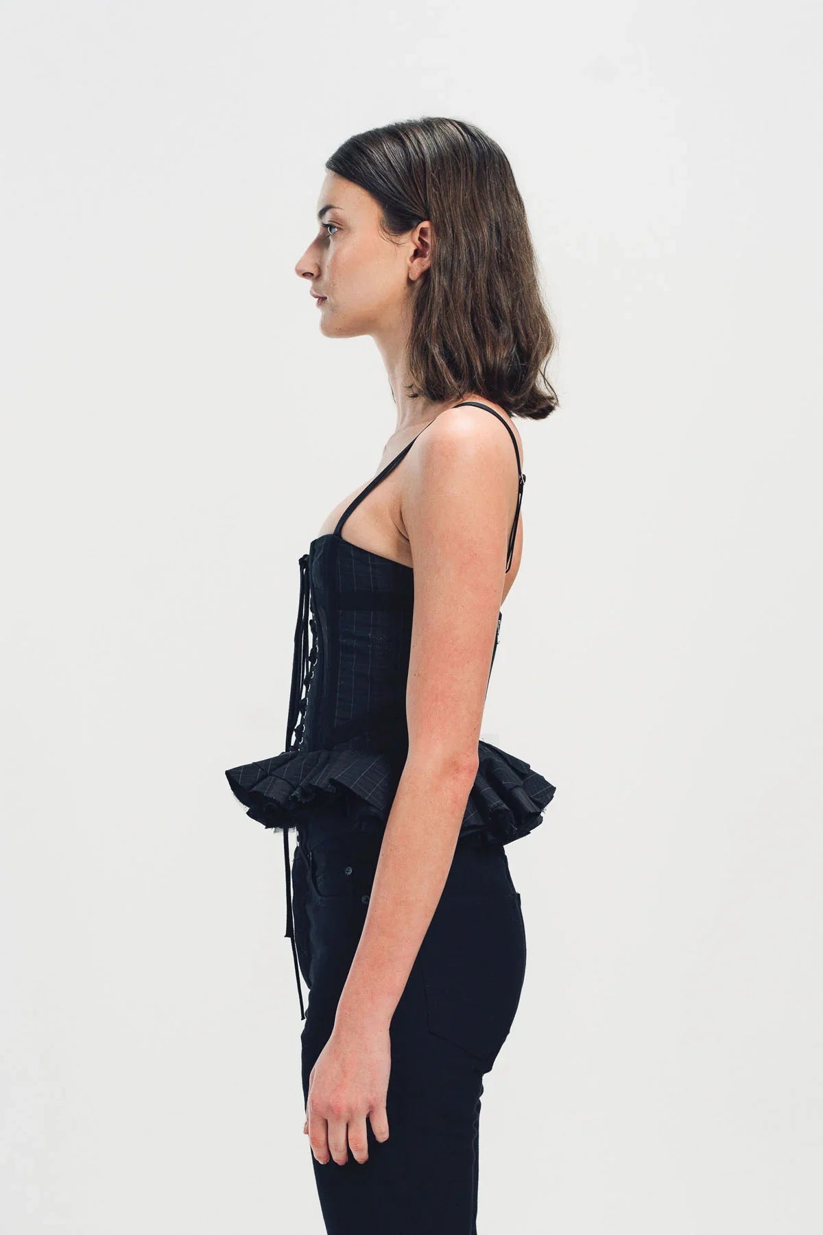 MERUERT TOLEGEN | CORSET RUFFLE TOP