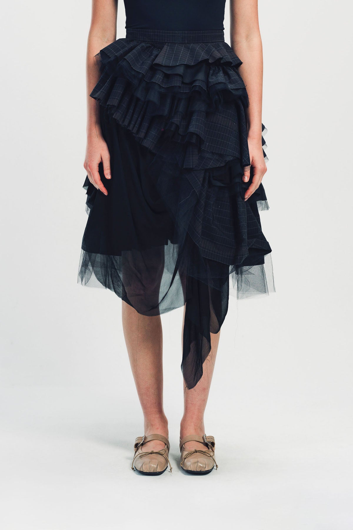 MERUERT TOLEGEN | PLAID LAYERED SKIRT