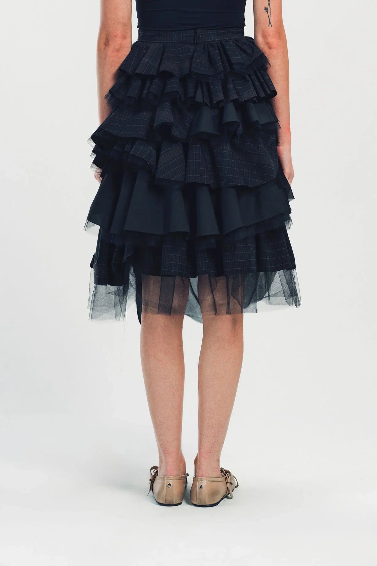 MERUERT TOLEGEN | PLAID LAYERED SKIRT